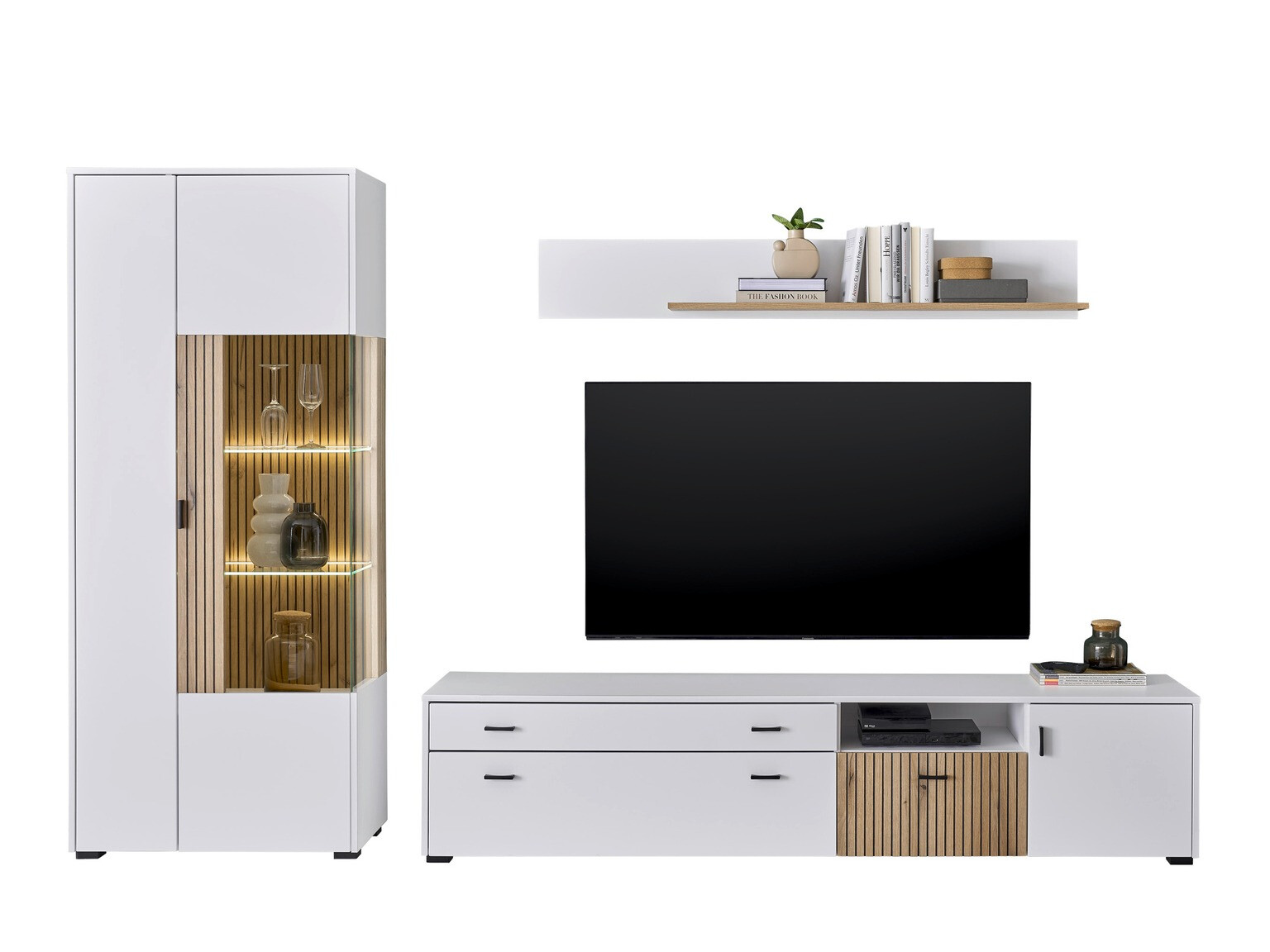 Set za dnevnu sobu Belmelu 124 (Belo + Hrast)