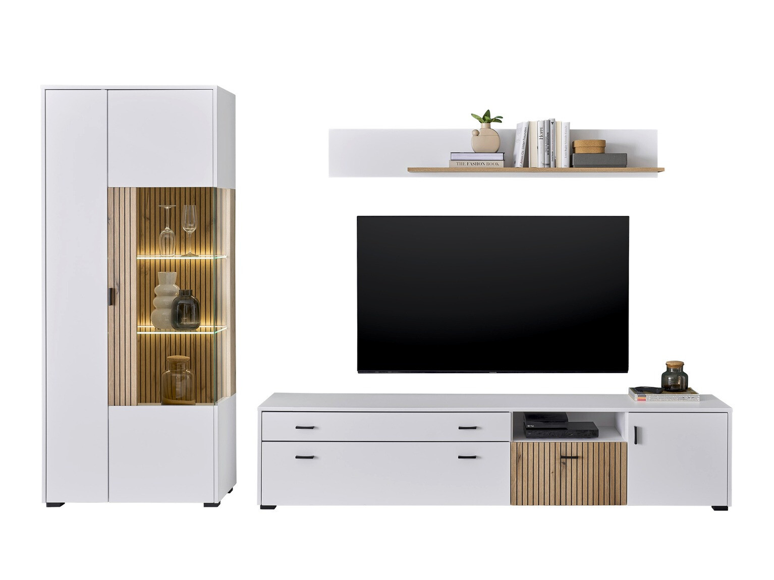 Set za dnevnu sobu Belmelu 124 (Belo + Hrast)
