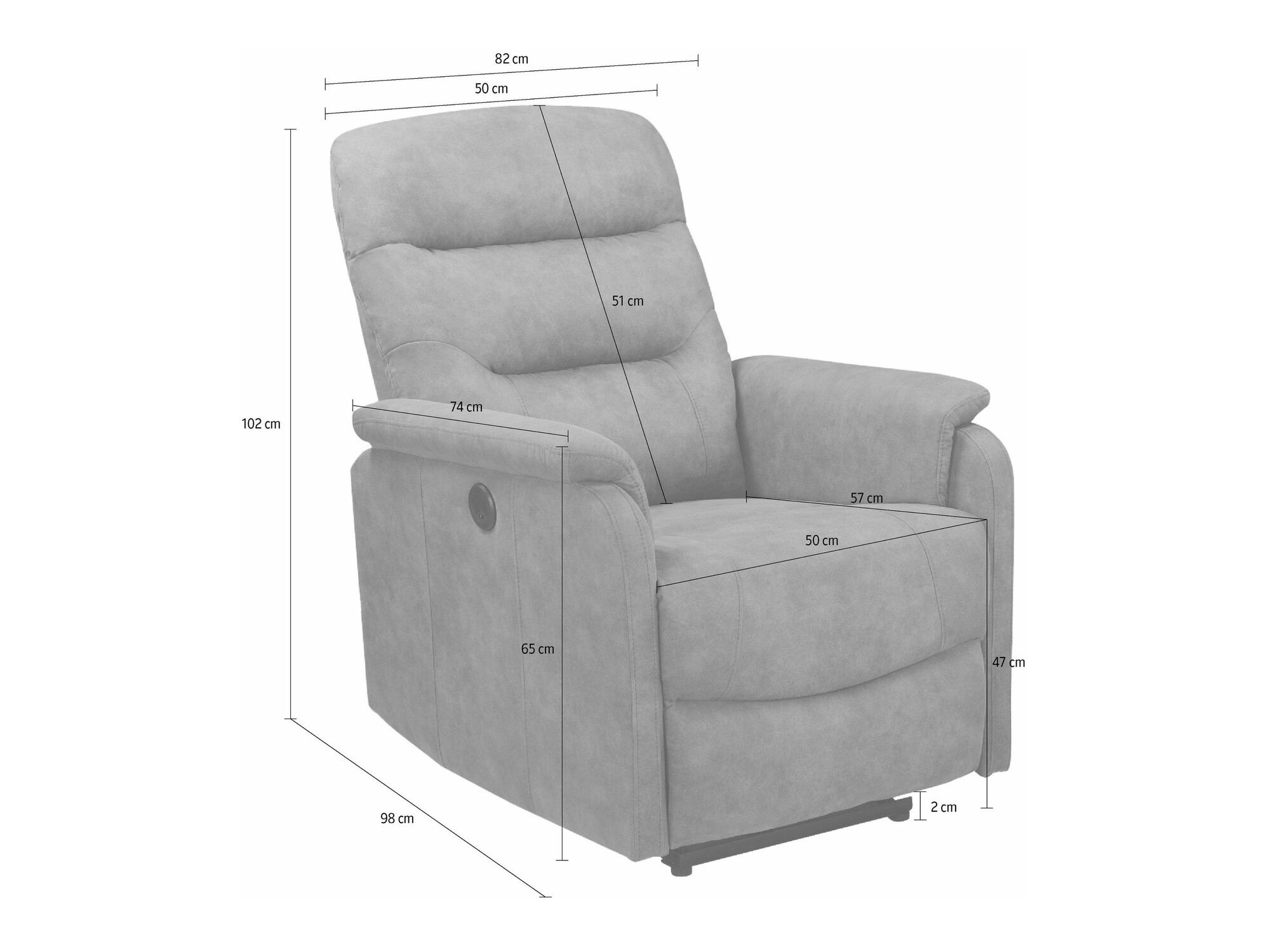 Relaks fotelja Denton 1347 (Taupe)