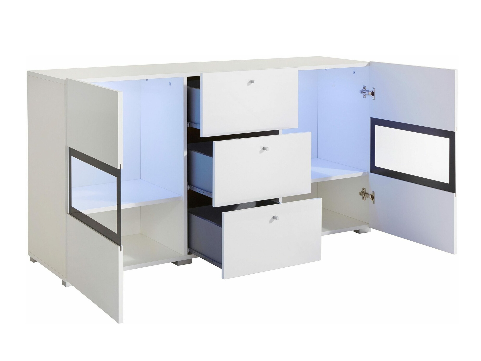 Set za dnevnu sobu Serodeu 106 (Belo + Sjajno belo)