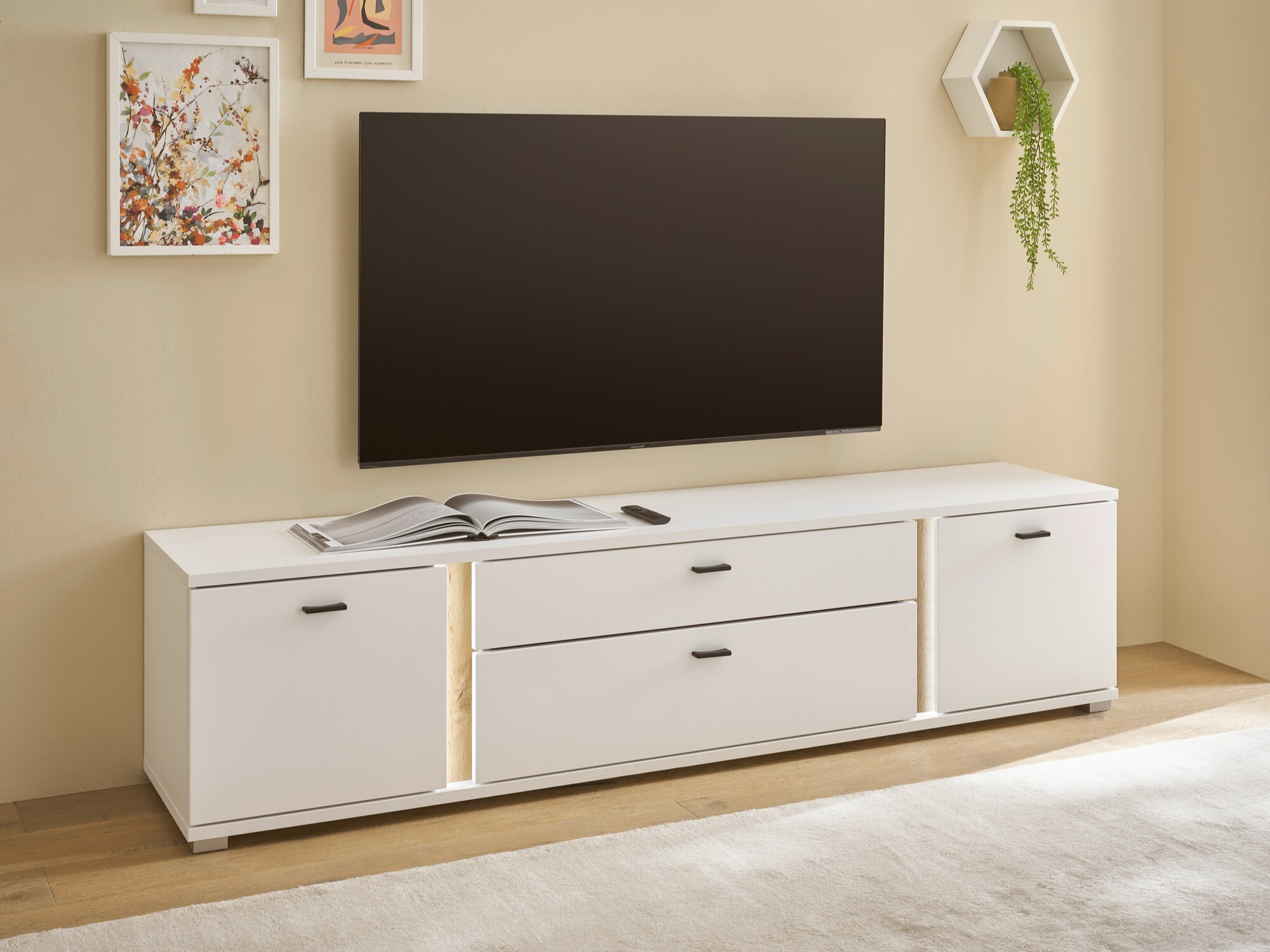 TV komoda Avimavi 105 (Belo + Hrast Votan)