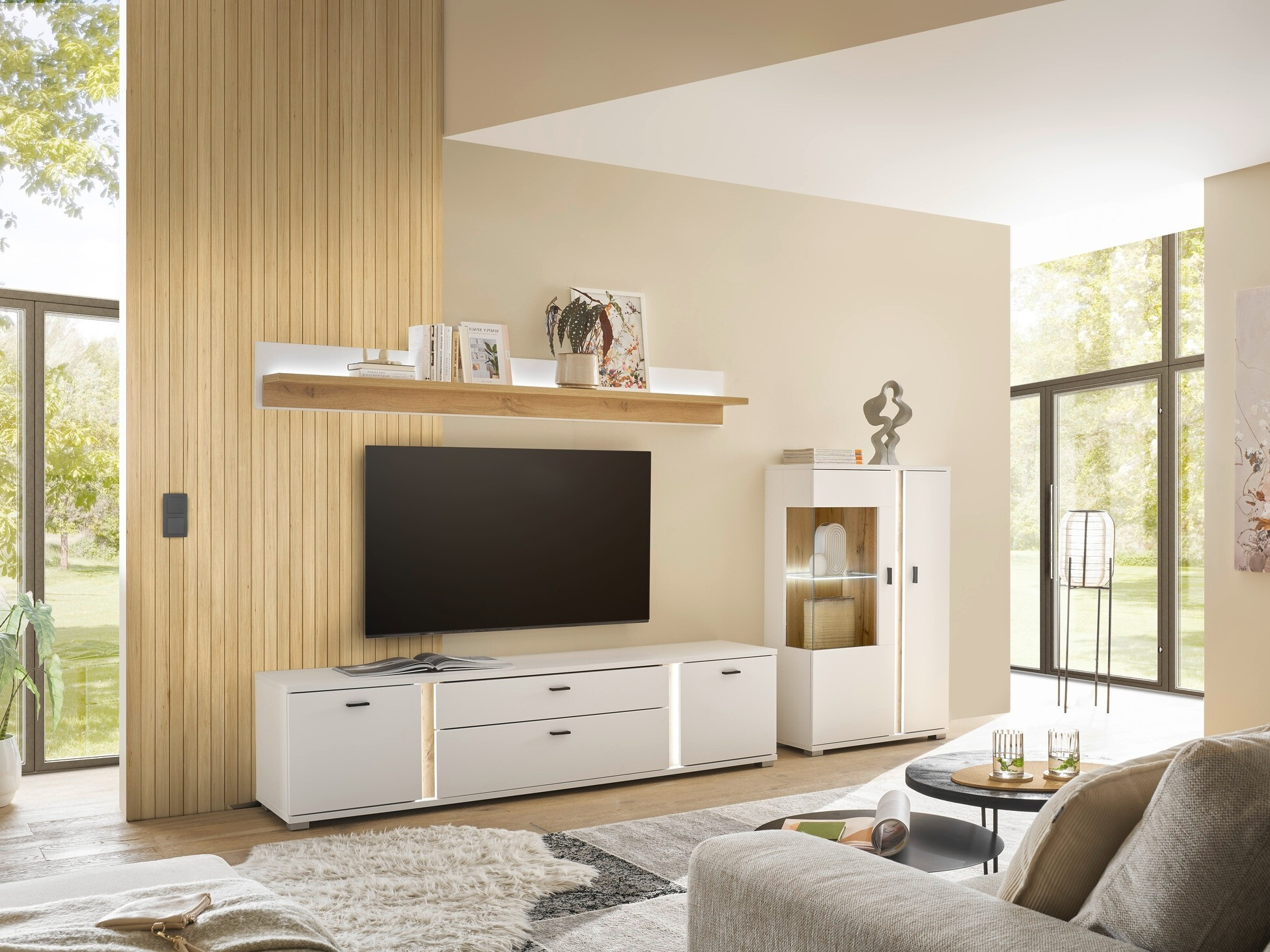 TV komoda Avimavi 105 (Belo + Hrast Votan)