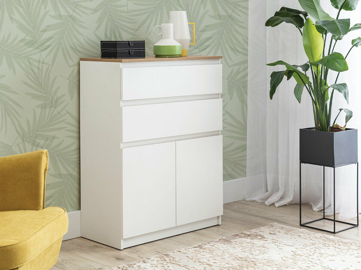 Komoda Catelbi 104 (Belo + Hrast)