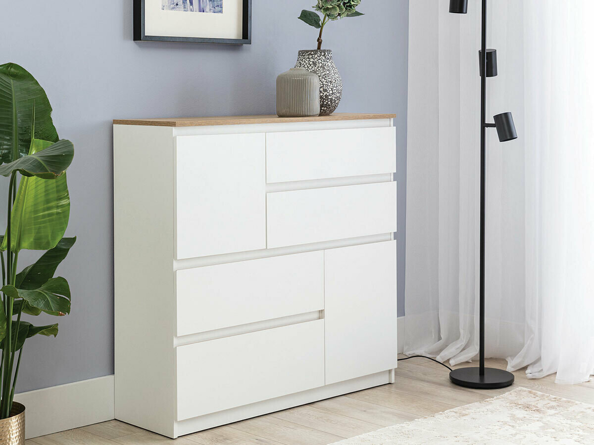 Komoda Catelbi 105 (Belo + Hrast)