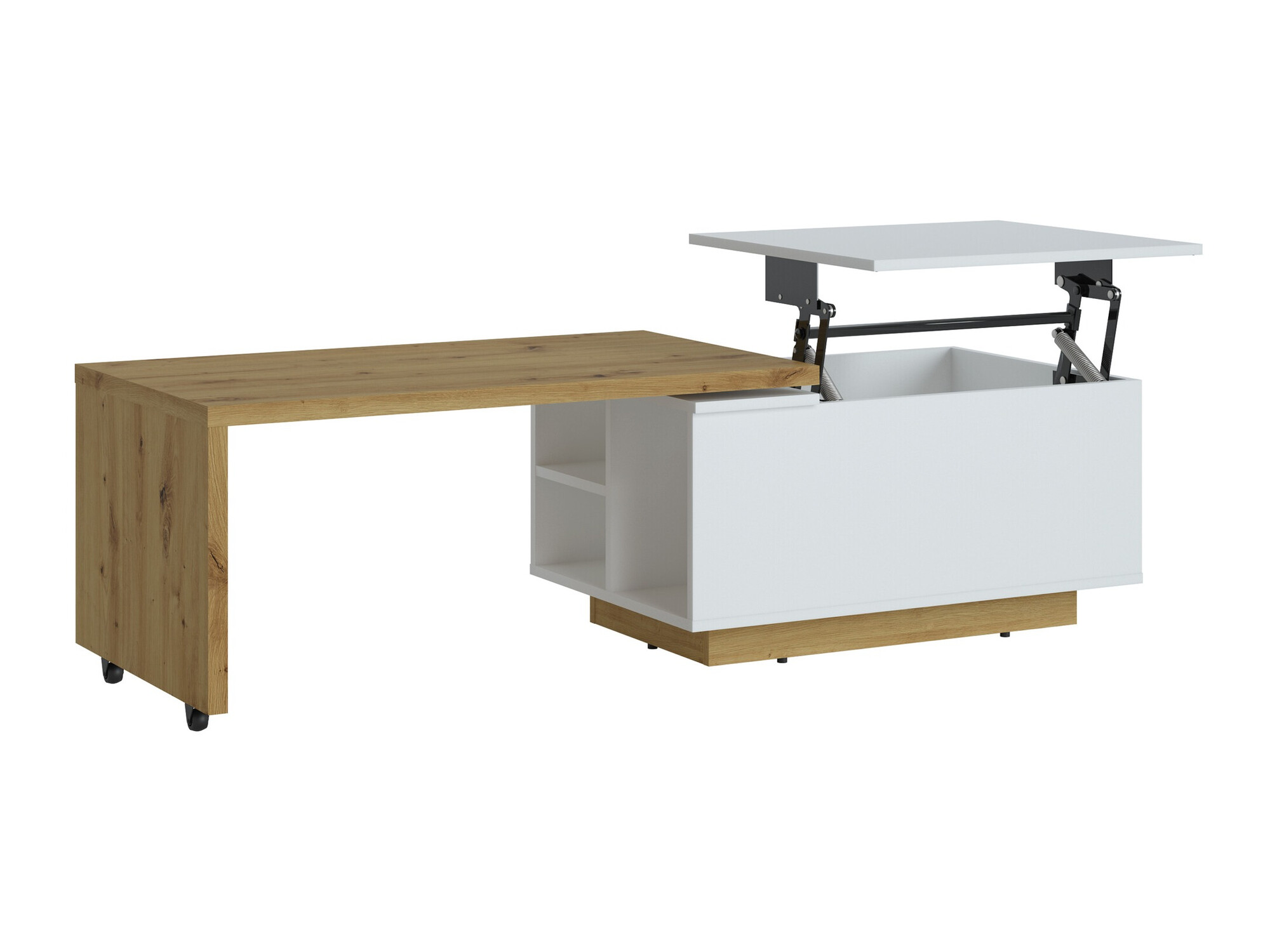 Modularni stočić za kafu Ontario 133 (Belo + Artisan hrast)