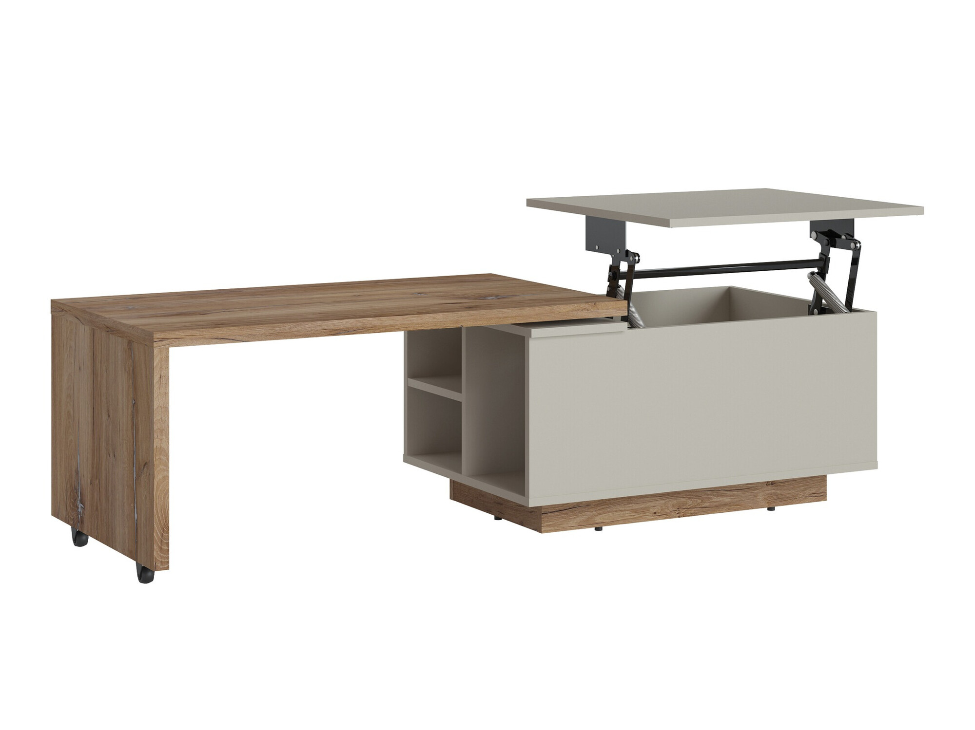 Modularni stočić za kafu Ontario 133 (Sivo + Tamni hrast)