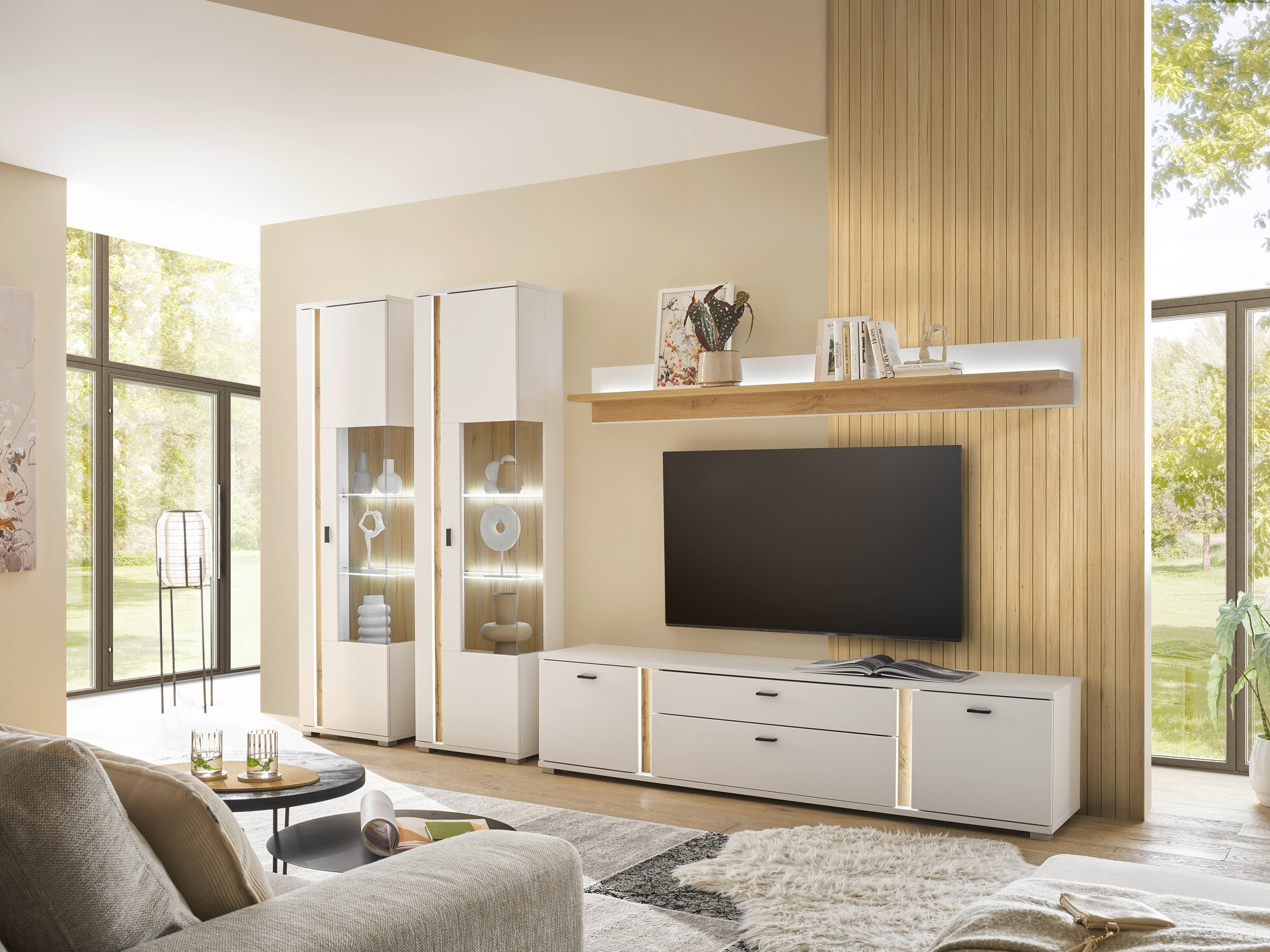 Set za dnevnu sobu Avimavi 113 (Belo + Hrast Votan)