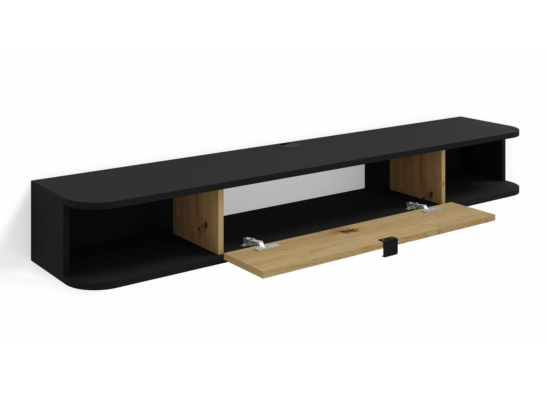 TV komoda Buffalo 176 (Mat crna + Artisan hrast)