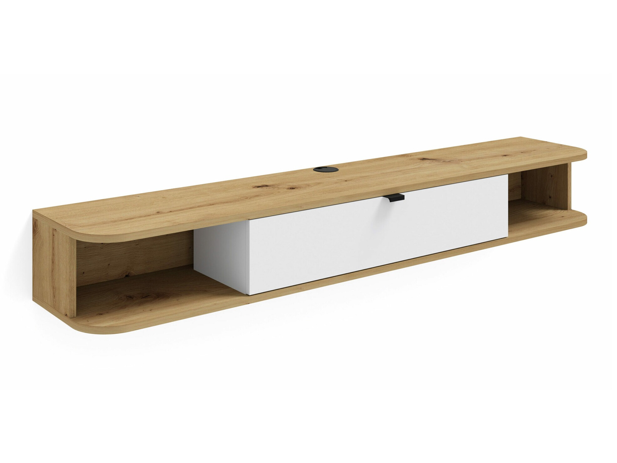 TV sto Buffalo 176 (Mat belo + Zanatski hrast)