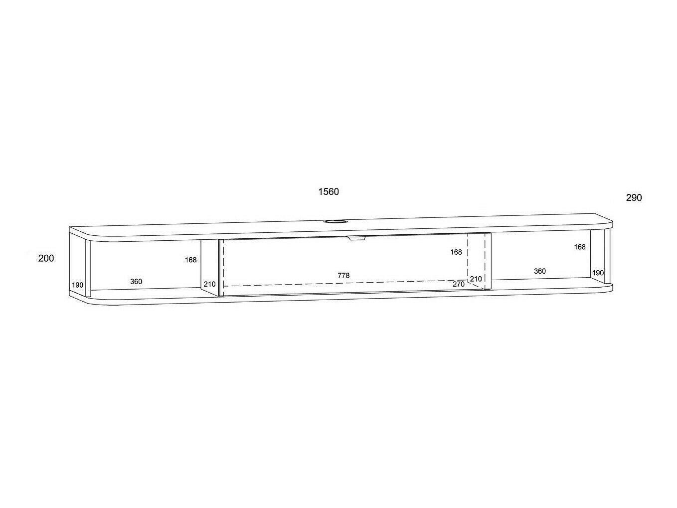 TV sto Buffalo 176 (Sonoma hrast + Mat belo)