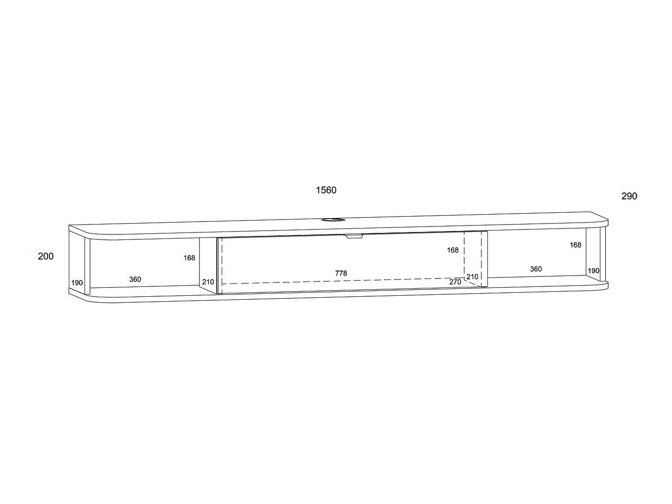 TV sto Buffalo 176 (Zanatski hrast + Mat crna)