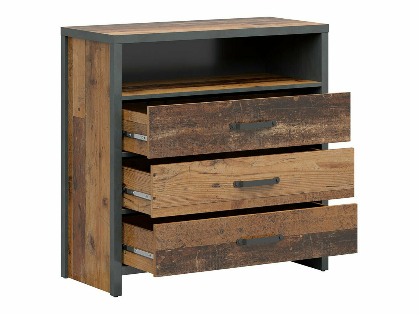 Komoda Belsera 102 (Smeđa + Matera siva)