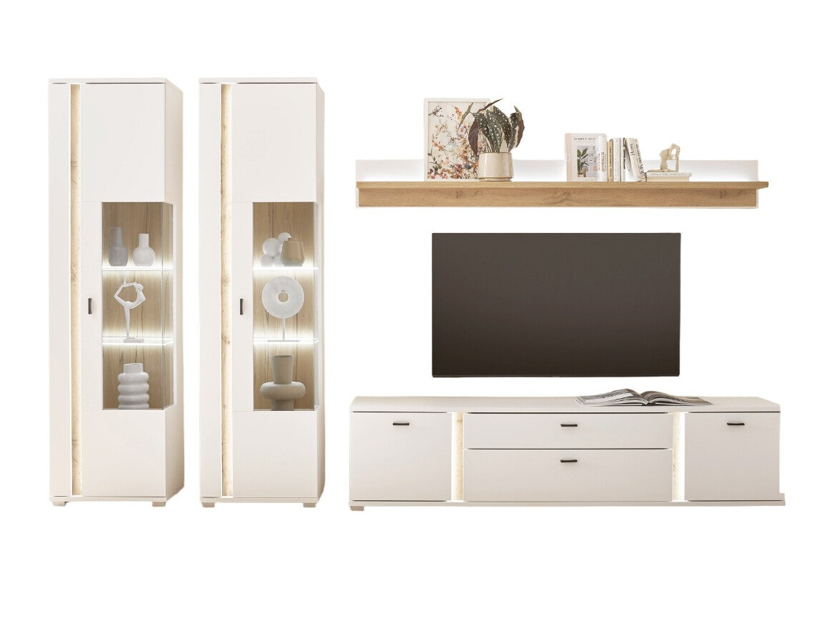 Set za dnevnu sobu Avimavi 113 (Belo + Hrast Votan)
