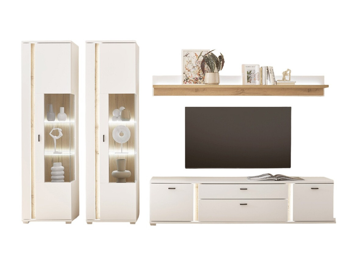 Set za dnevnu sobu Avimavi 113 (Belo + Hrast Votan)