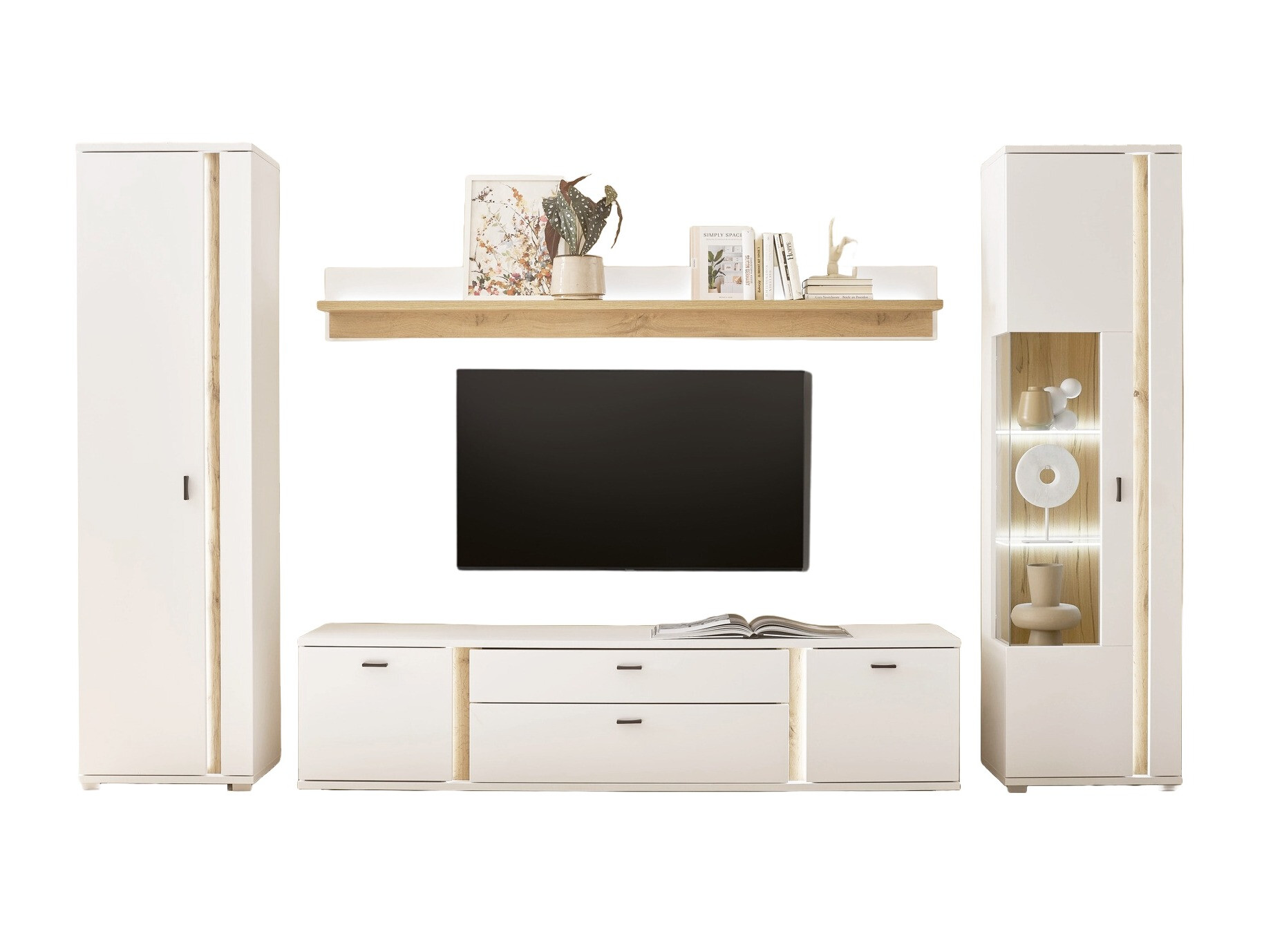 Set za dnevnu sobu Avimavi 118 (Belo + Hrast Votan)