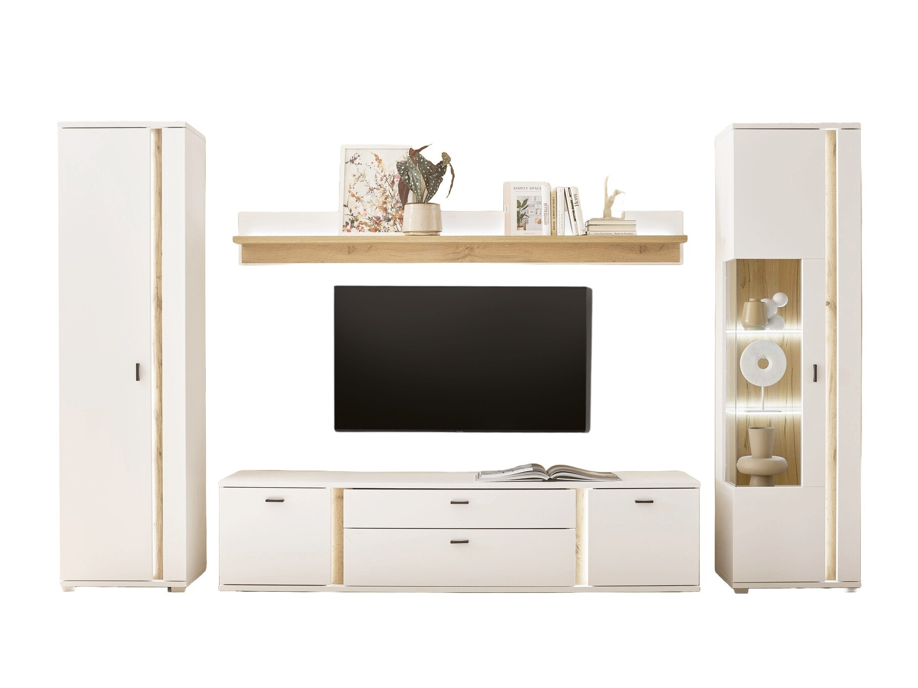 Set za dnevnu sobu Avimavi 118 (Belo + Hrast Votan)