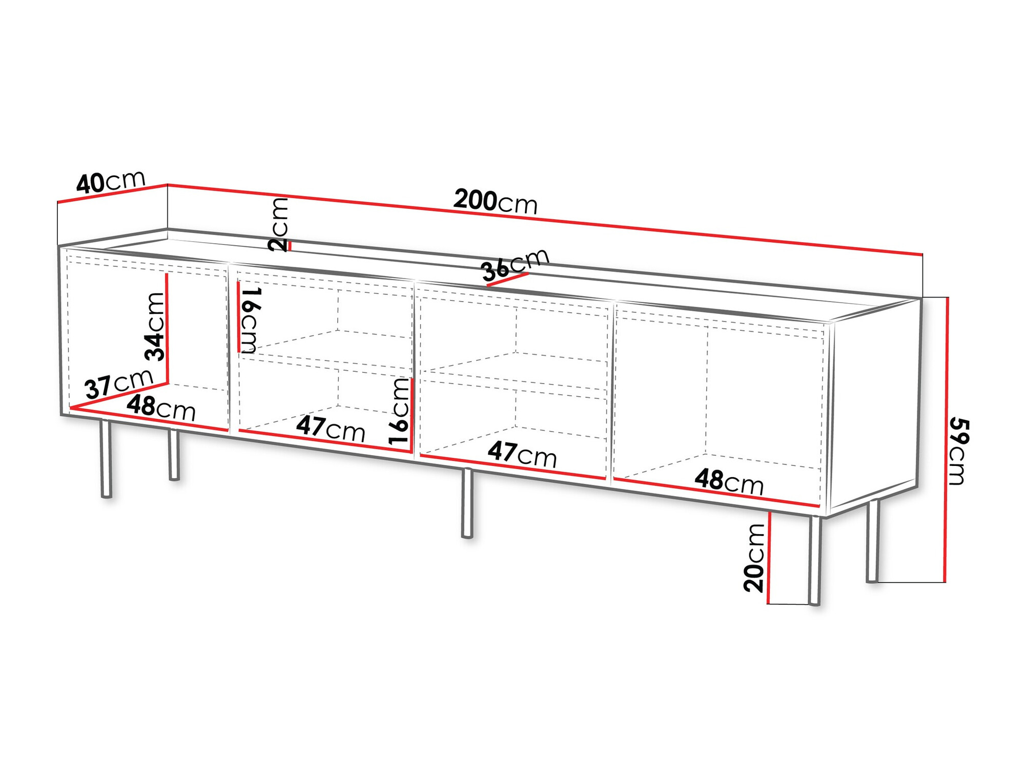 TV komoda Mortali 104 (Crno)