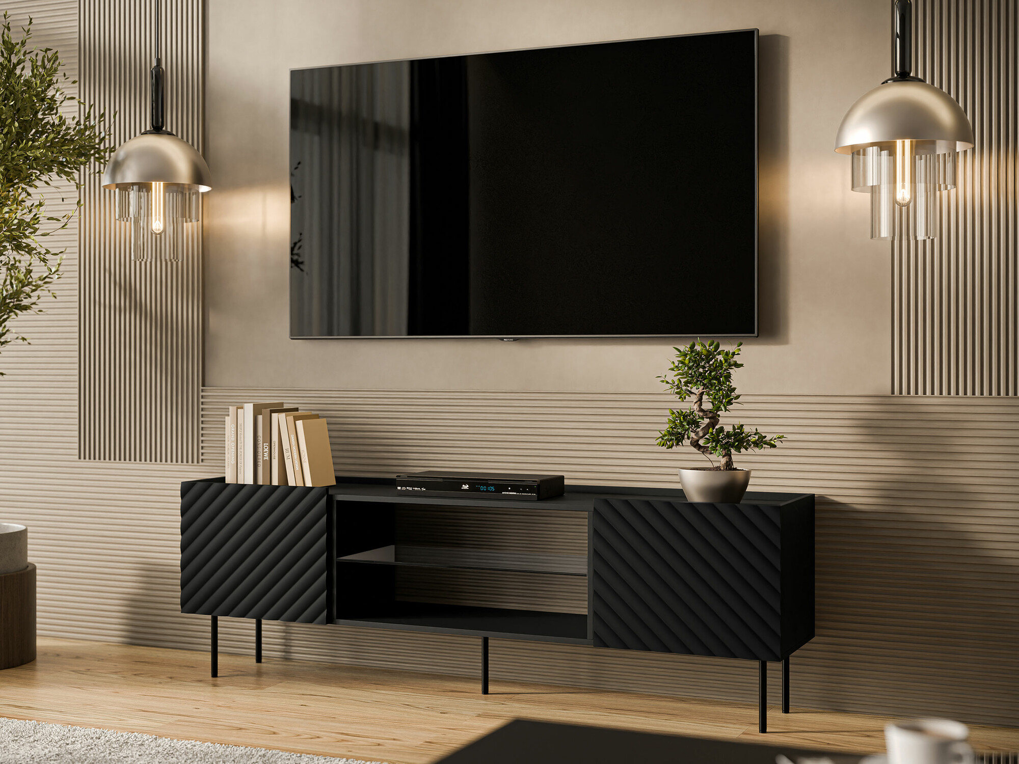 TV komoda Sillen II (Crno)