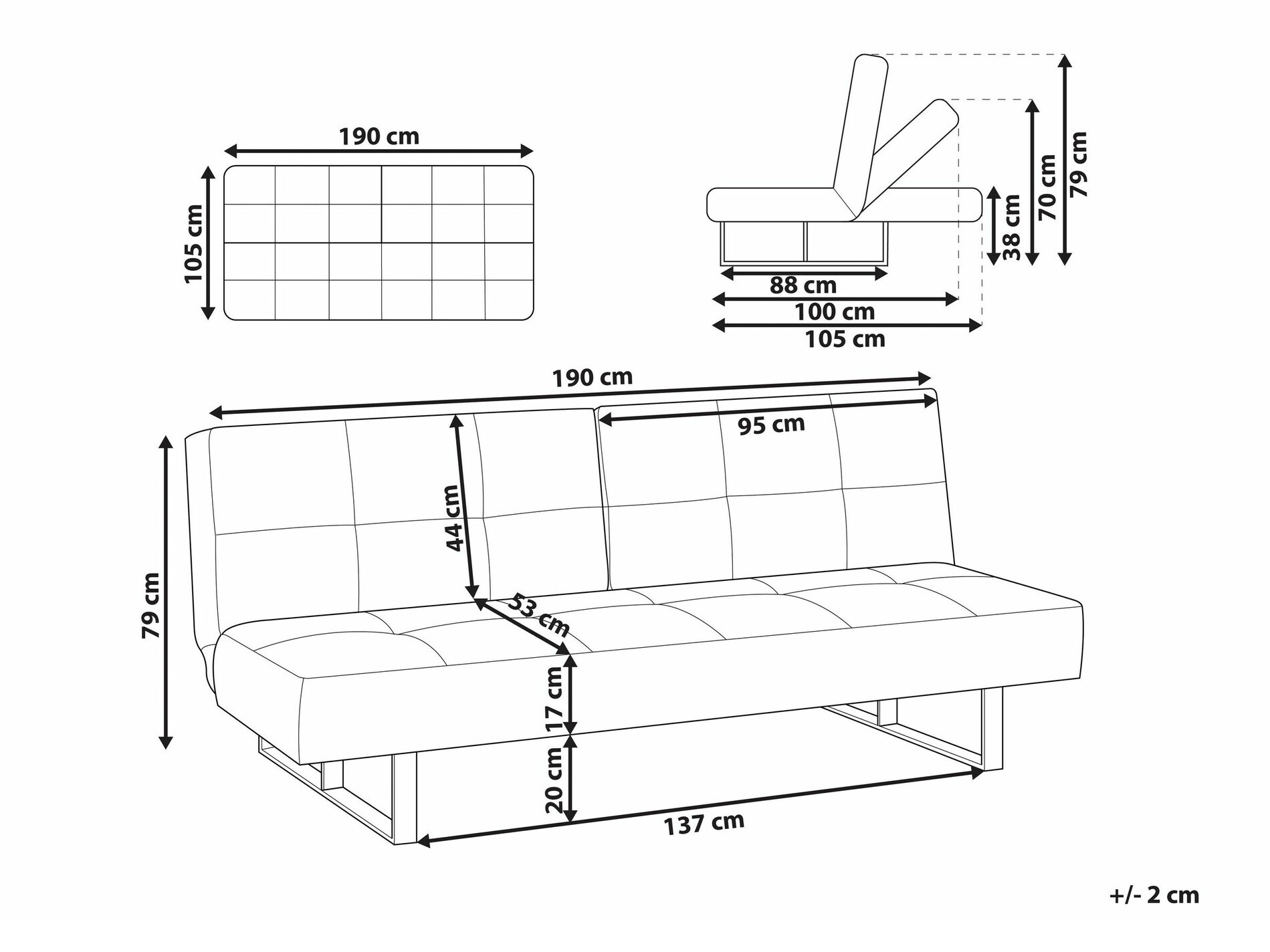 Sofa na razvlačenje Berwyn 1559 (Zelena)