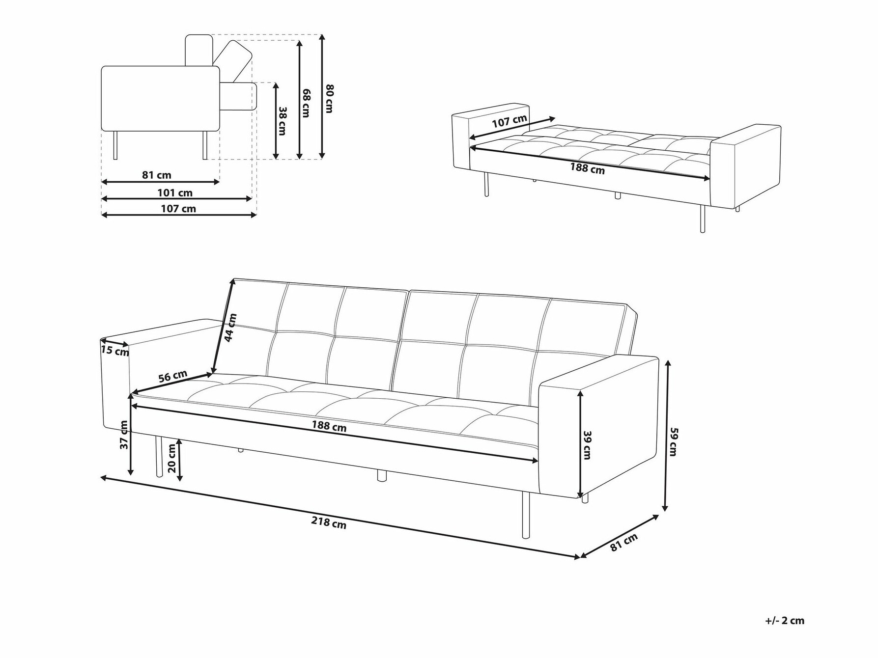 Sofa na razvlačenje Berwyn 749 (Smeđa)