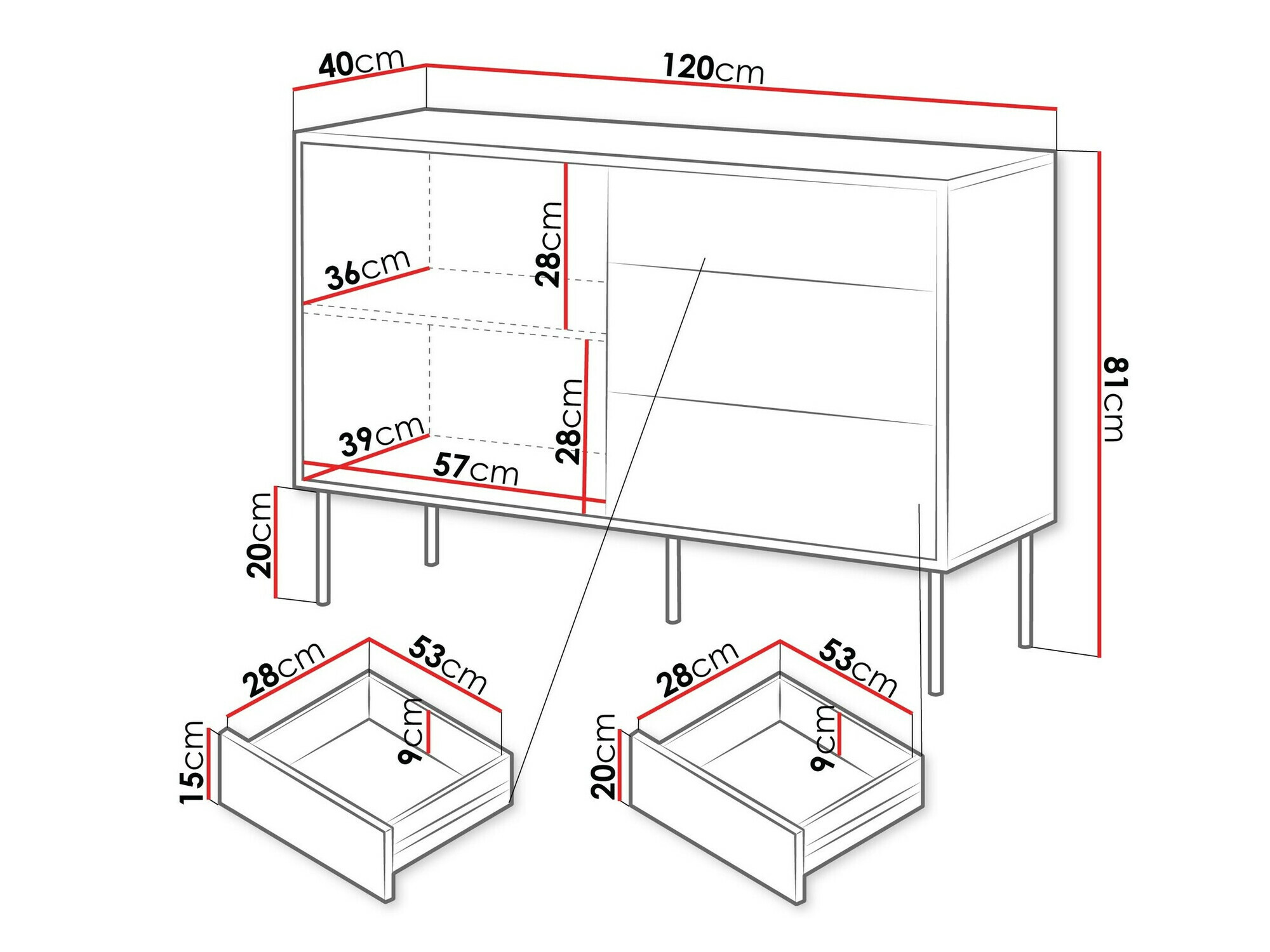 Komoda Flosoru 101 (Crno)