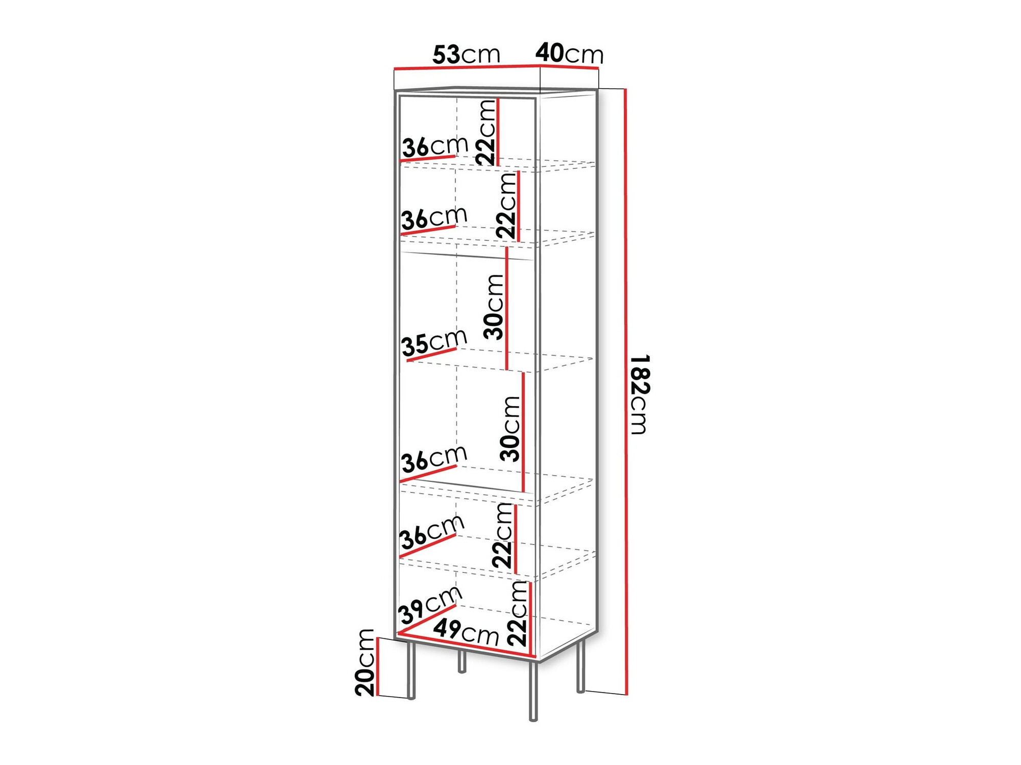 Polica Flosoru 107 (Orah + Crno)
