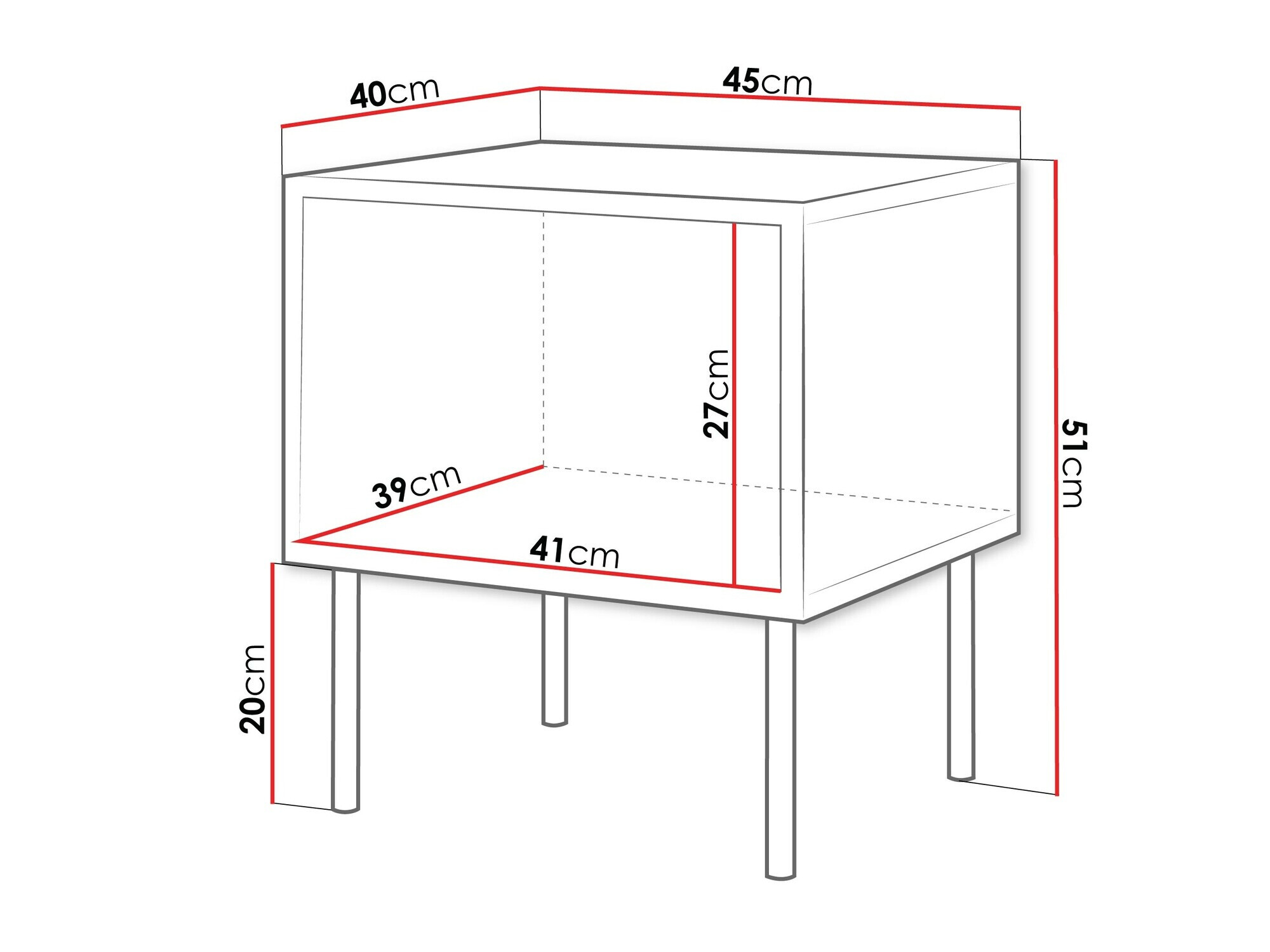 Set noćnih ormarića Flosoru 106 (Orah + Crno)