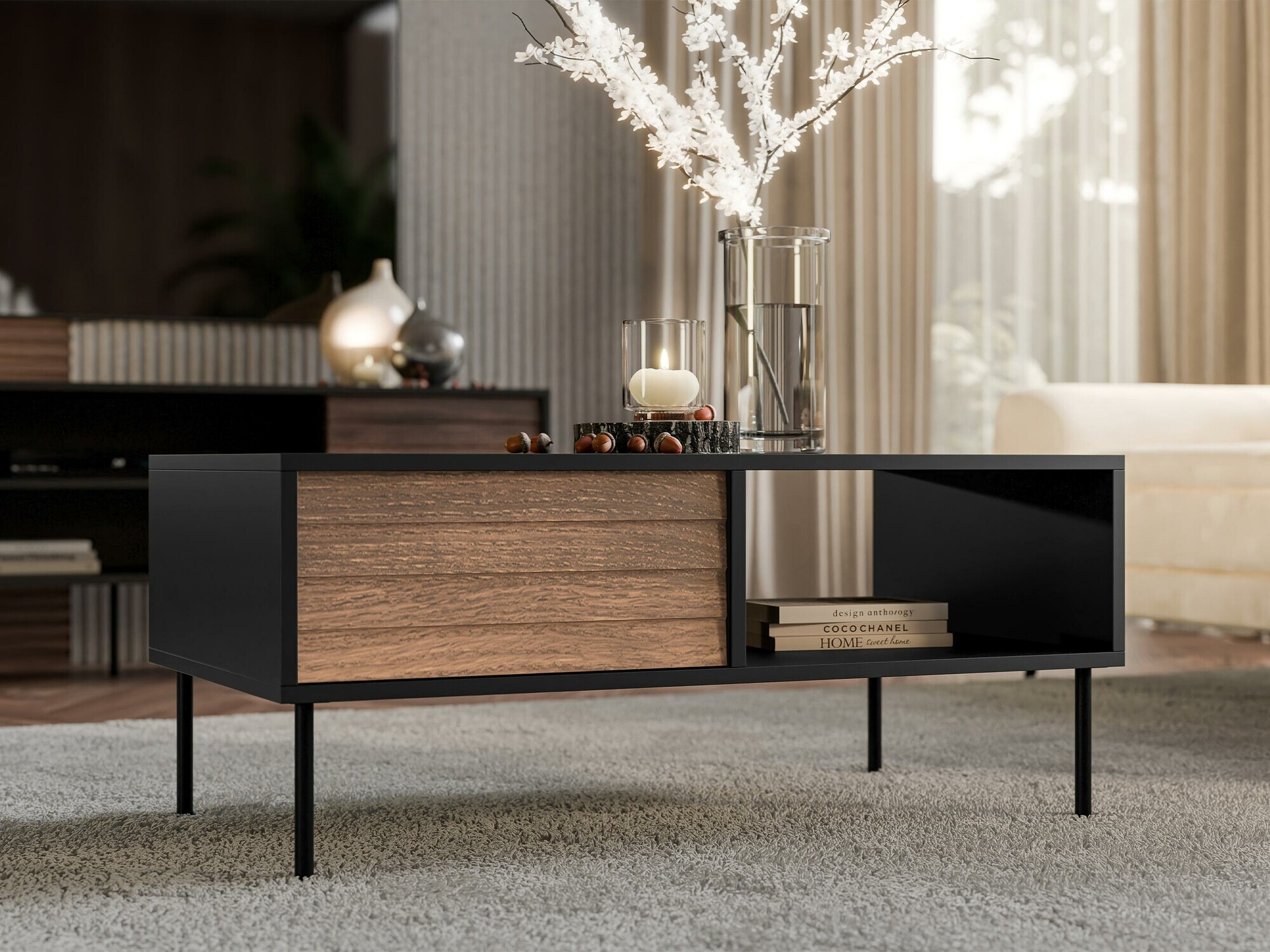 Stočić za kafu Flosoru 103 (Orah + Crno)