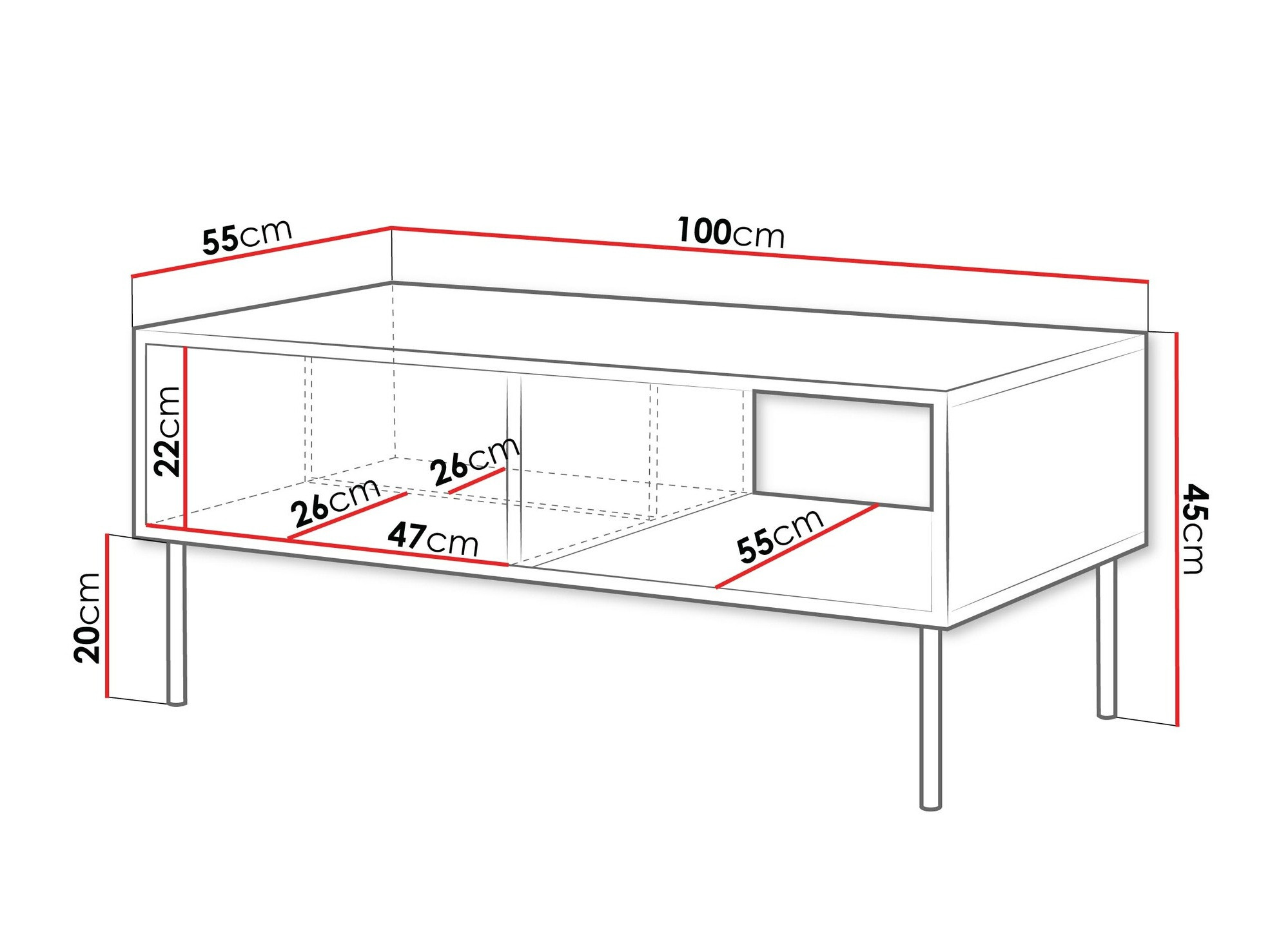 Stočić za kafu Flosoru 103 (Orah + Crno)