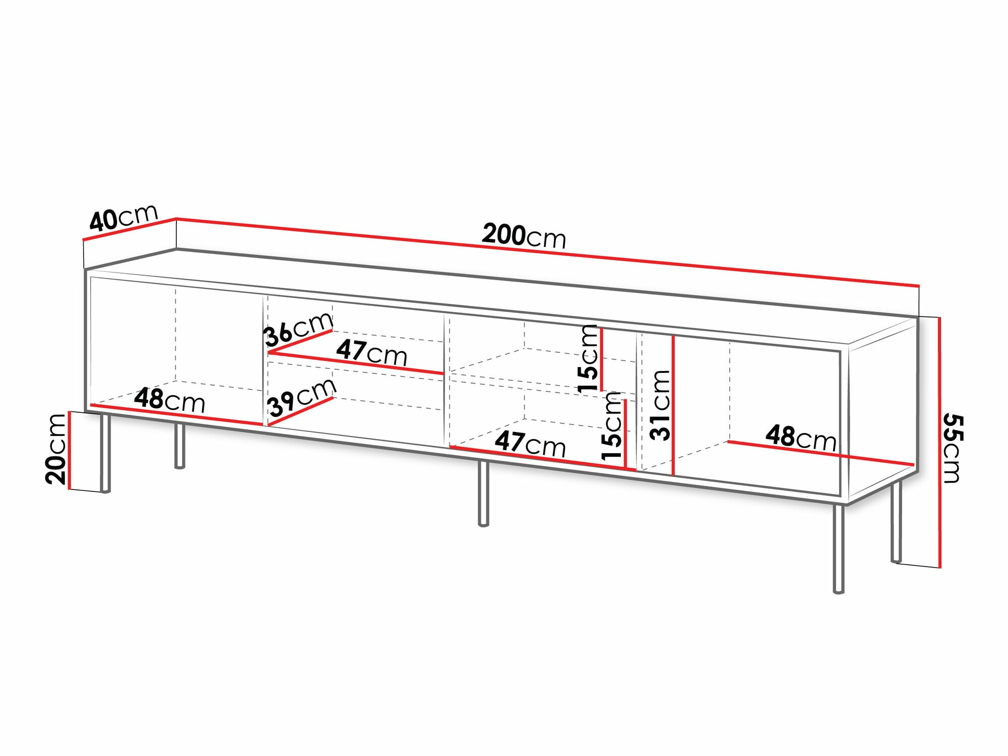 TV sto Flosoru 105 (Crno)