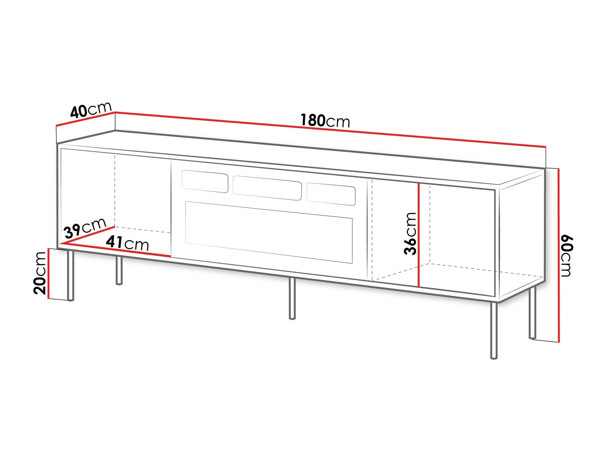 TV sto Flosoru 108 (Crno)