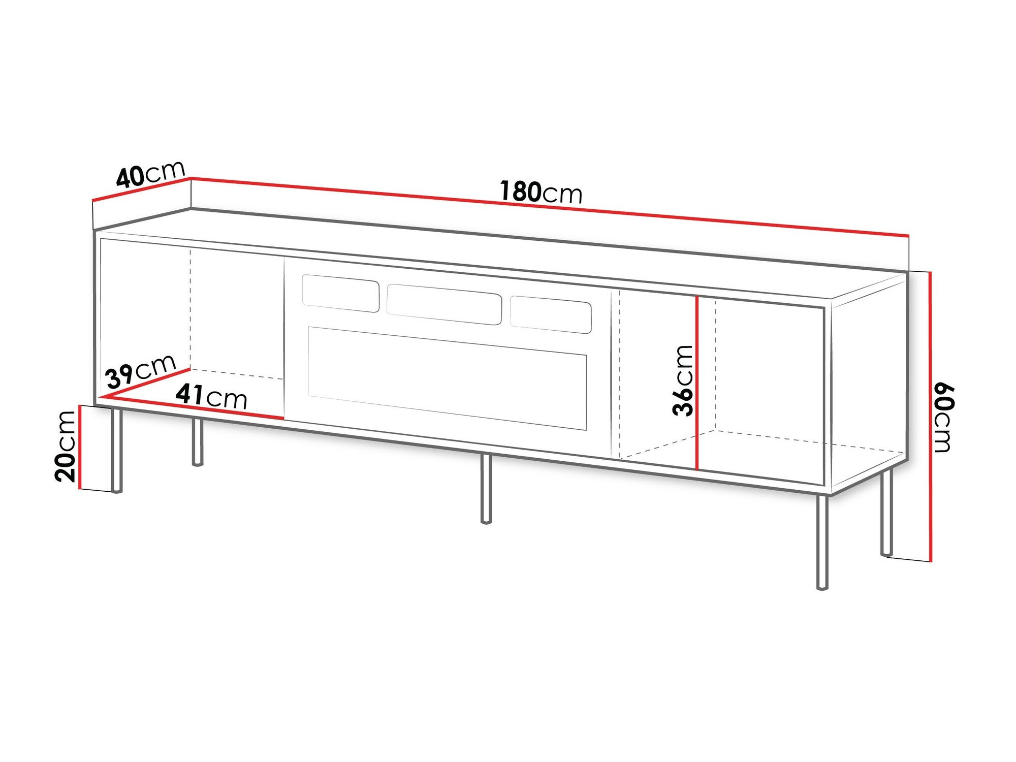 TV sto Flosoru 108 (Orah + Crno)