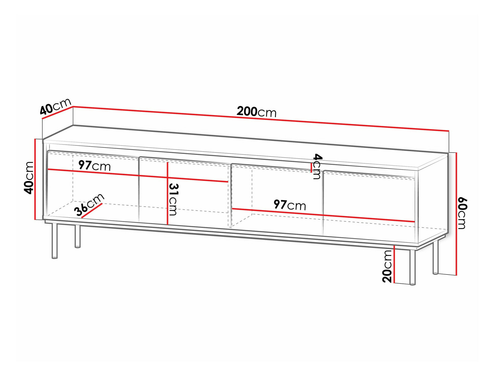 TV sto Comfivo Coretro 102 (Belo)