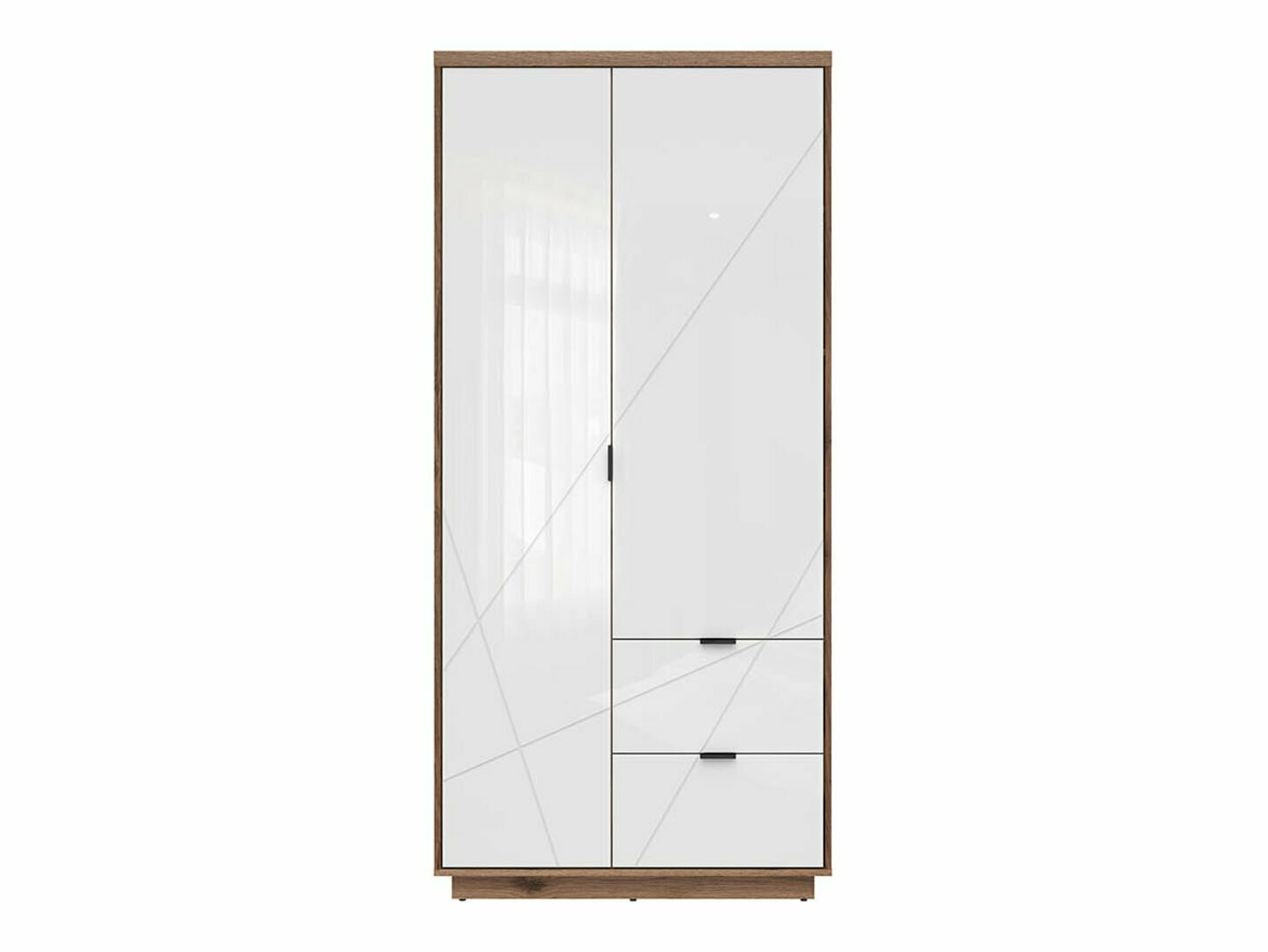 Ormar Fivale 105 (Sjajno belo + Tamni Delano hrast)