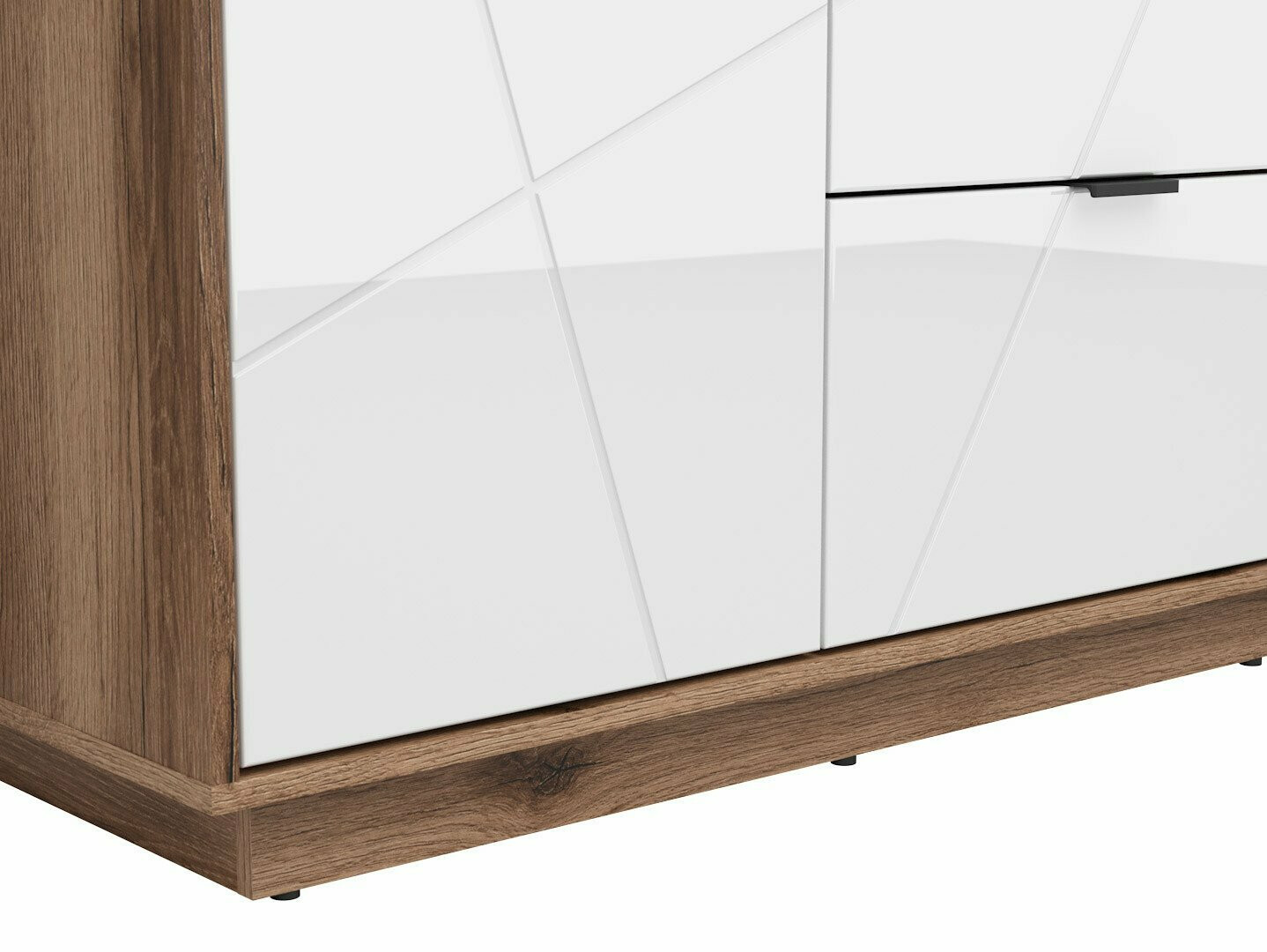 Ormar Fivale 105 (Sjajno belo + Tamni Delano hrast)