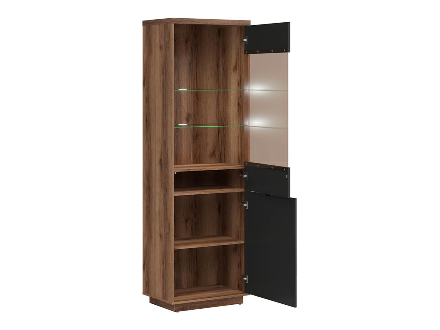 Polica Fivale 102 (Tamni Delano hrast + Mat crna)