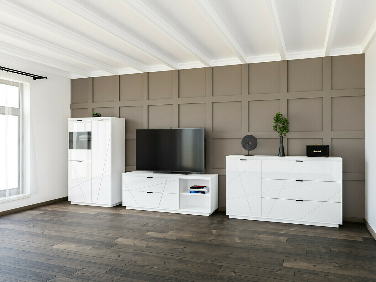 Polica Fivale 103 (Sjajno belo + Belo)