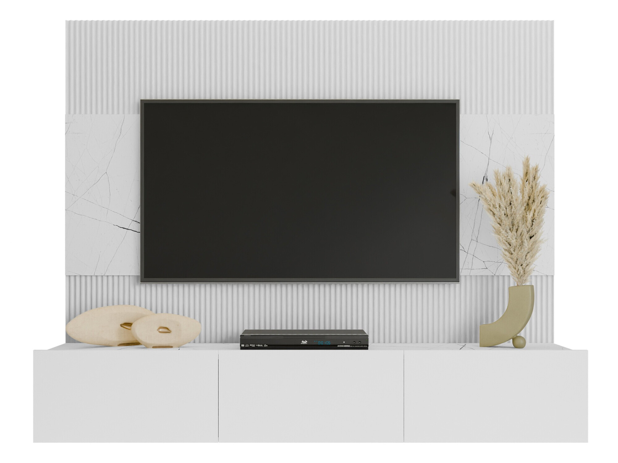 Set za dnevnu sobu Comfivo 370 (Belo + Beli mermer)