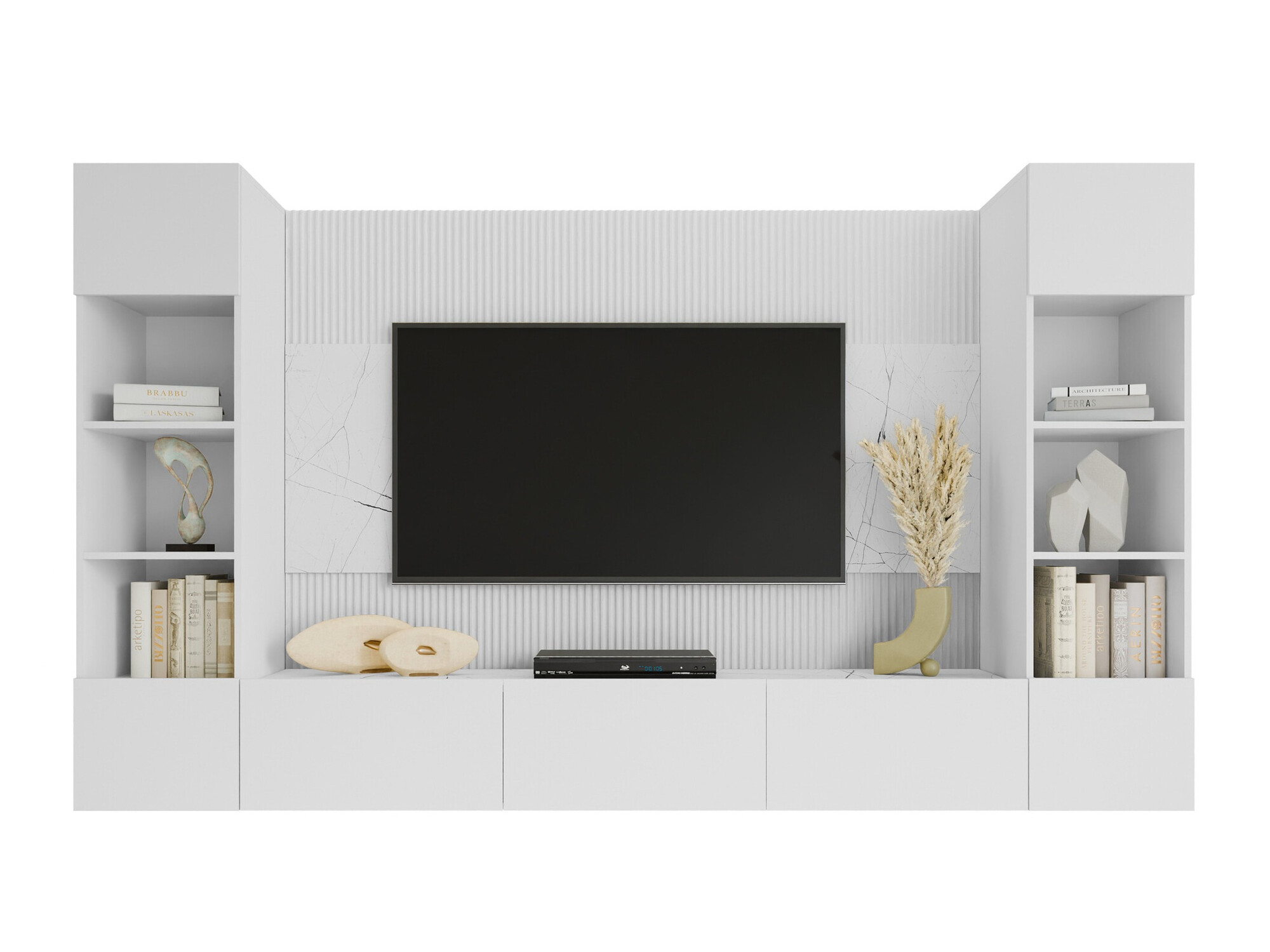 Set za dnevnu sobu Comfivo Salix I (Belo + Beli mermer)