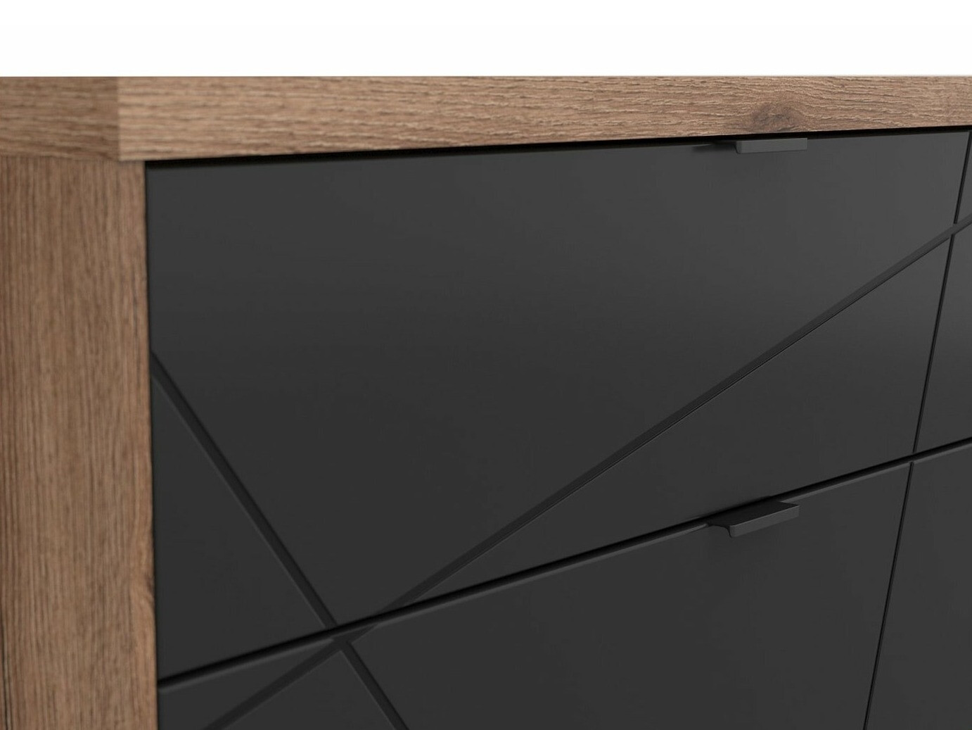 TV komoda Fivale 104 (Tamni Delano hrast + Mat crna)