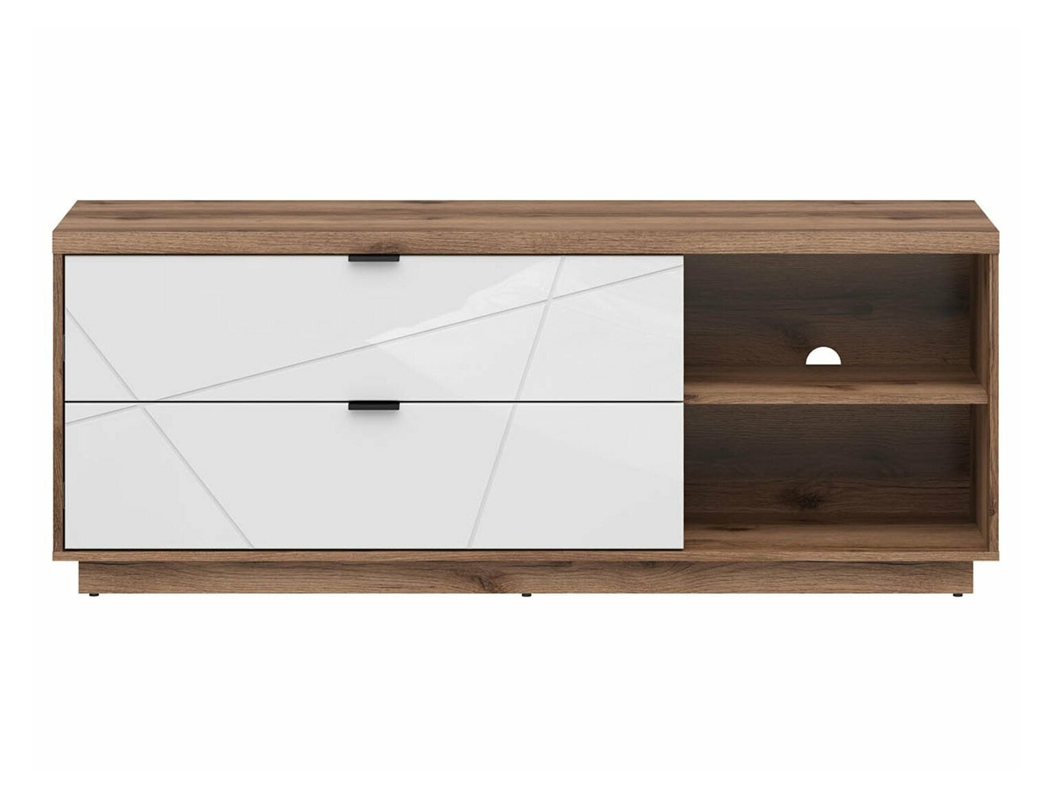 TV sto Fivale 104 (Tamni Delano hrast + Sjajno belo)