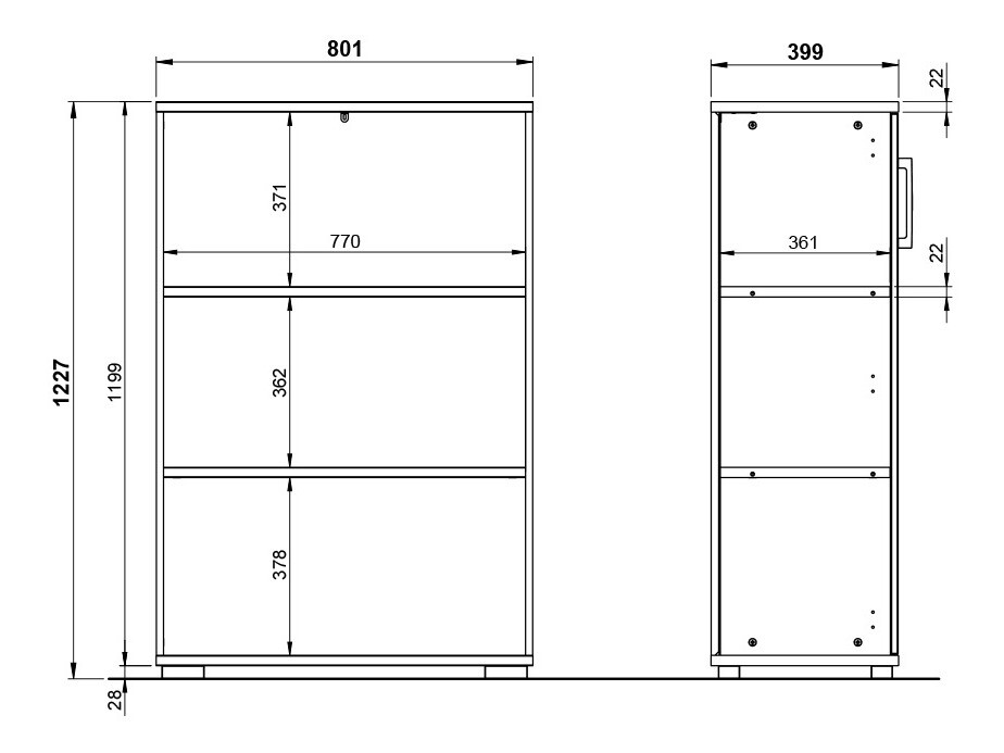 Ormarić Lartesi 101 (Svetloosiva)