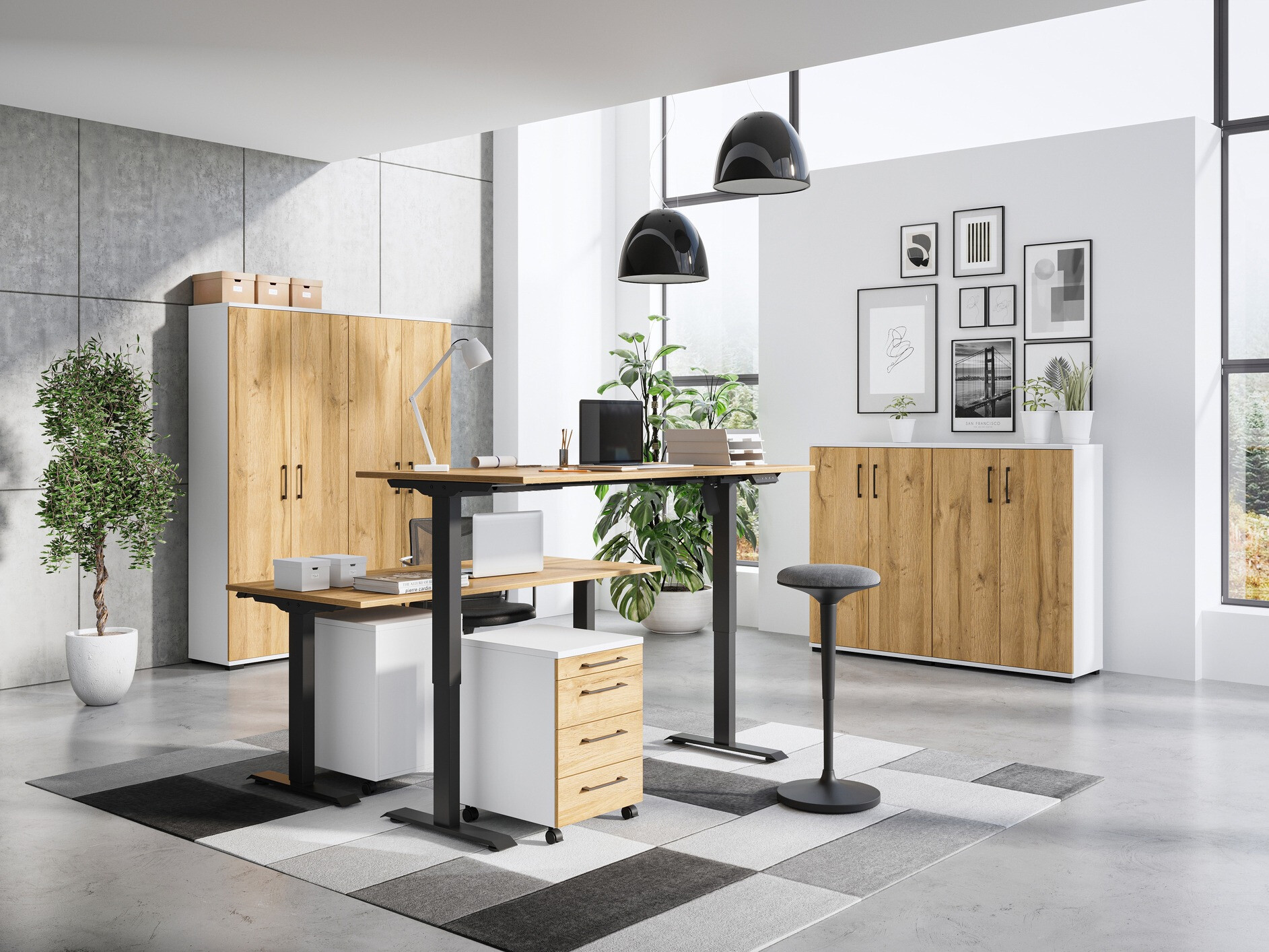 Polica Lartesi 104 (Belo + Grandson hrast)