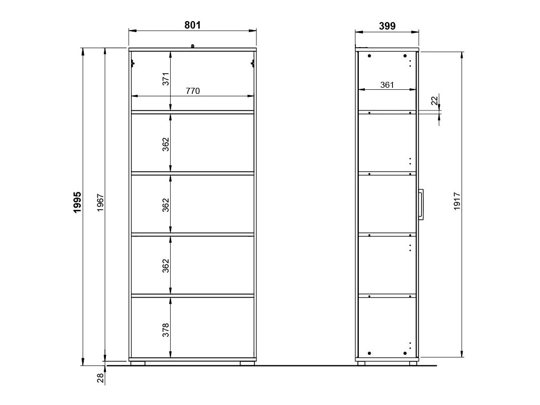 Polica Lartesi 104 (Belo + Unuk hrast)