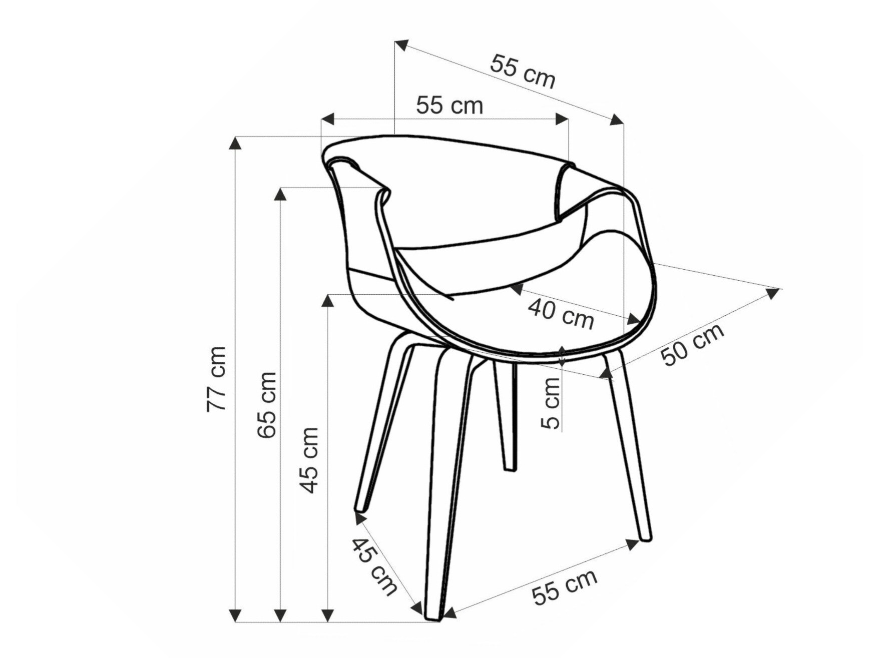 Stolica Houston 1596 (Sivo + Orah)