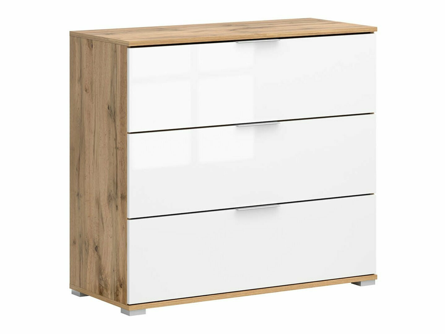 Komoda Tivetra 102 (Hrast Votan + Sjajno belo)