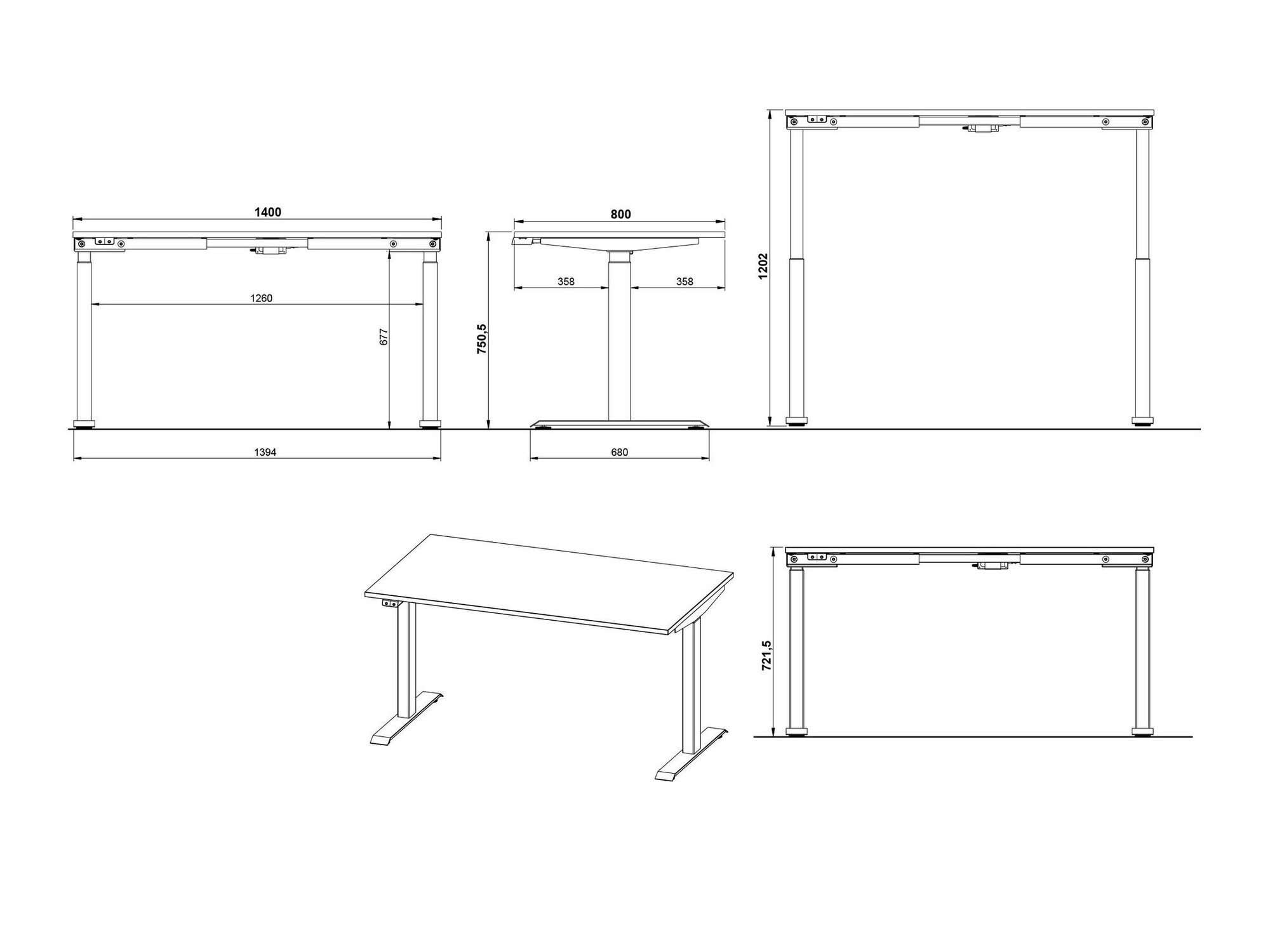 Sto sa podesivom visinom Eliromo 117 (Svetloosiva + Crno)