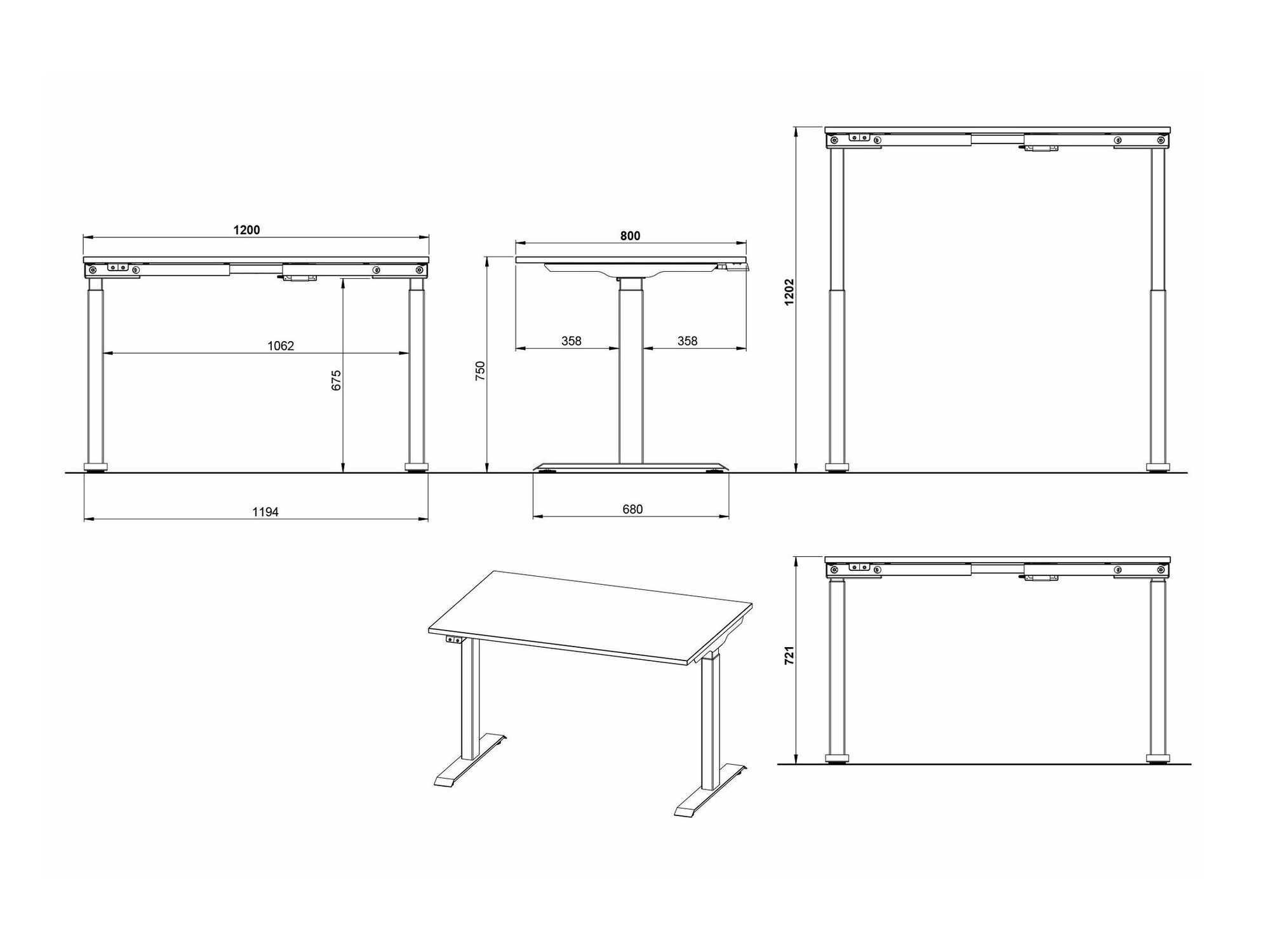 Sto sa podesivom visinom Eliromo 118 (Unuk hrast + Crno)