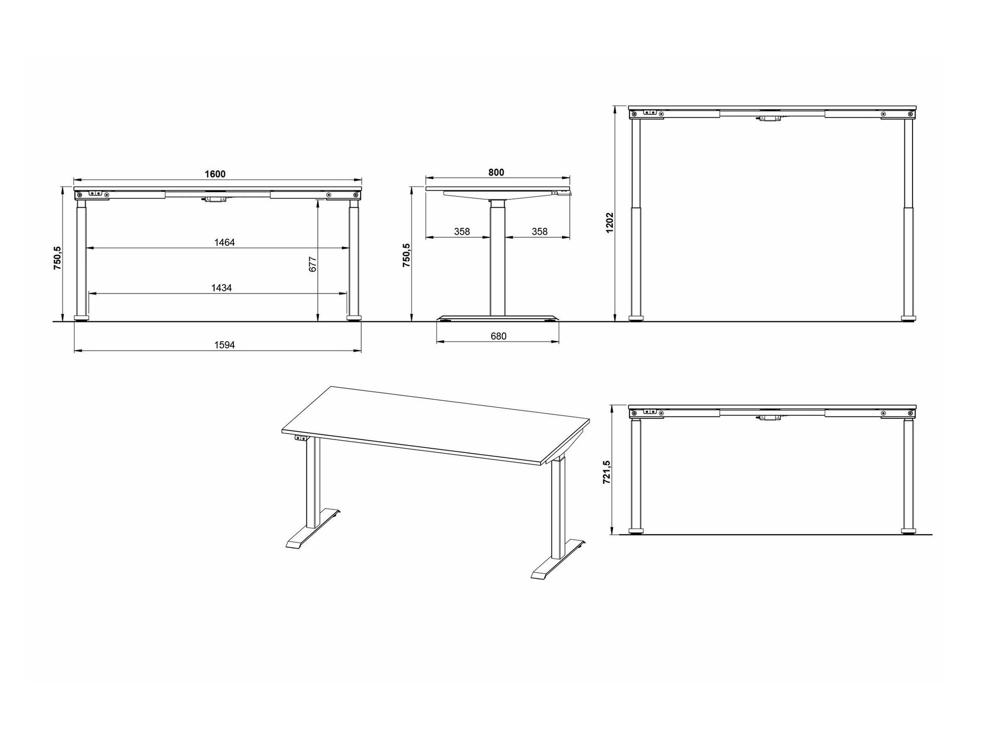 Sto sa podesivom visinom Eliromo 119 (Svetloosiva + Crno)