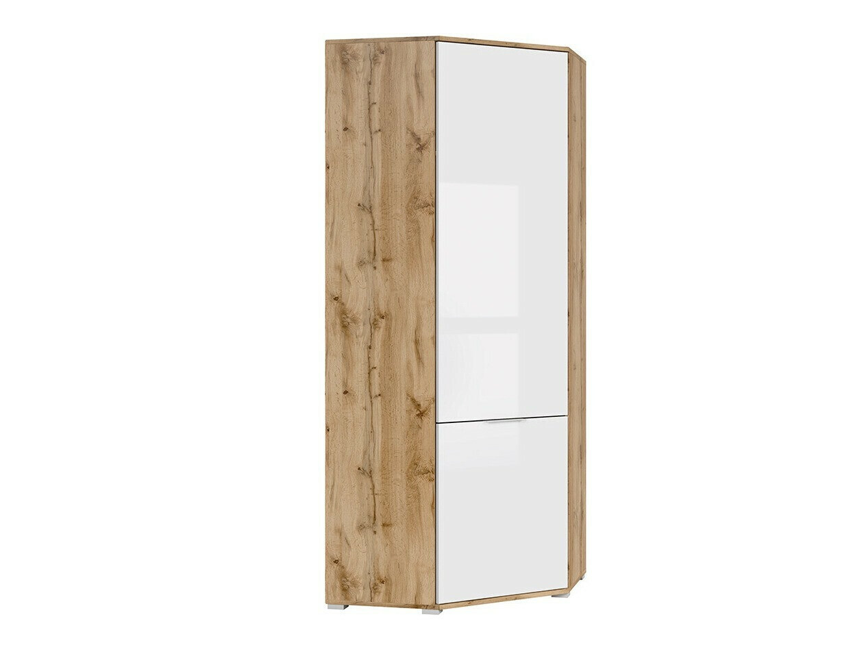 Ugaoni ormar Tivetra 116 (Hrast Votan + Sjajno belo)